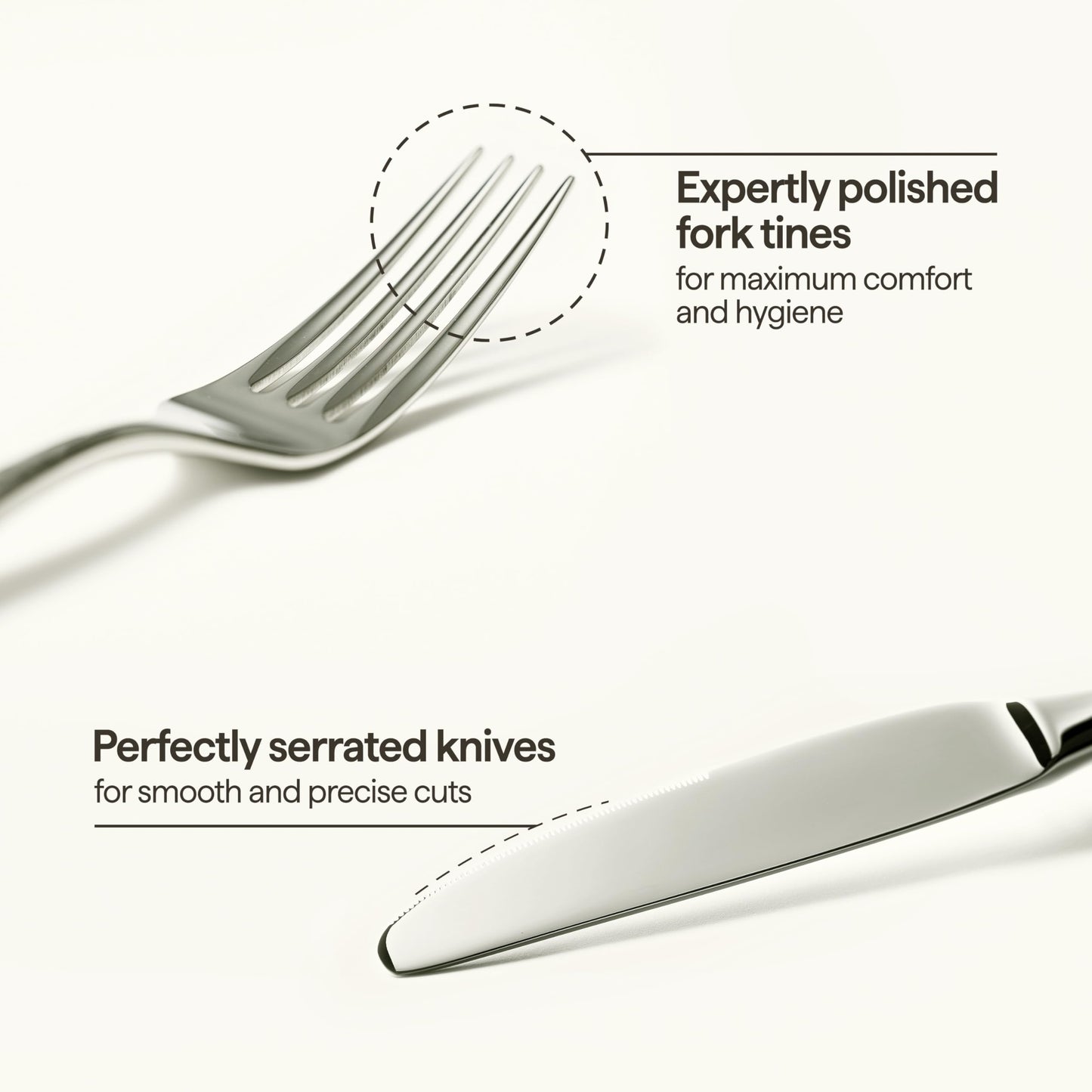 Luciella Tropea Flatware Set for 12, 65-Piece Premium 18/10 Stainless Steel Silverware Set with Serving Utensils, Modern Mirror Finish, Rust Resistant, Dishwasher Safe, House Warming Gifts New Home