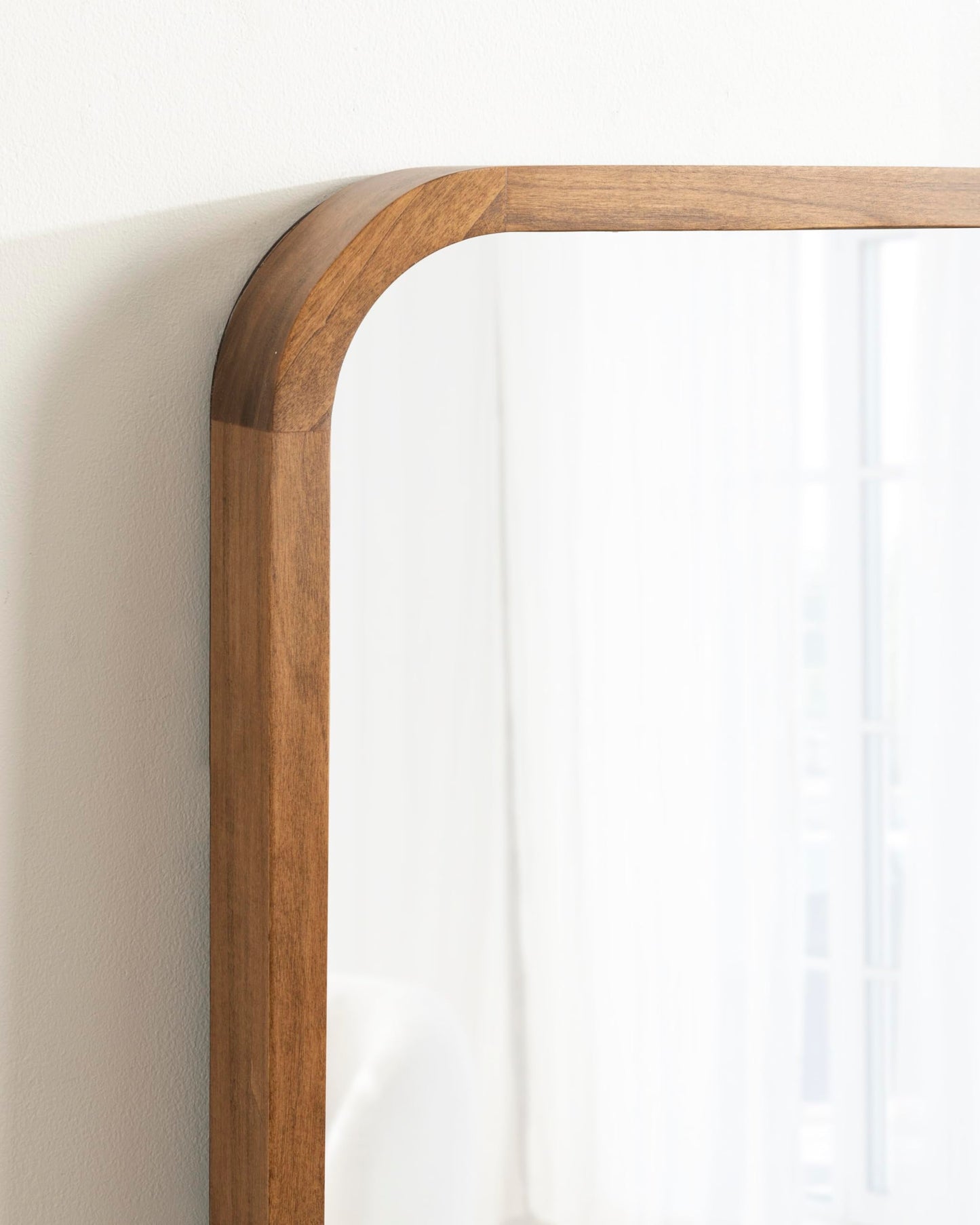 Kate and Laurel Hutton Modern Rounded Rectangle Wall Mirror; 24 x 36; Natural Rustic; Decorative Farmhouse Rectangular Wall Decor for Bathroom Mirror for Over Sink