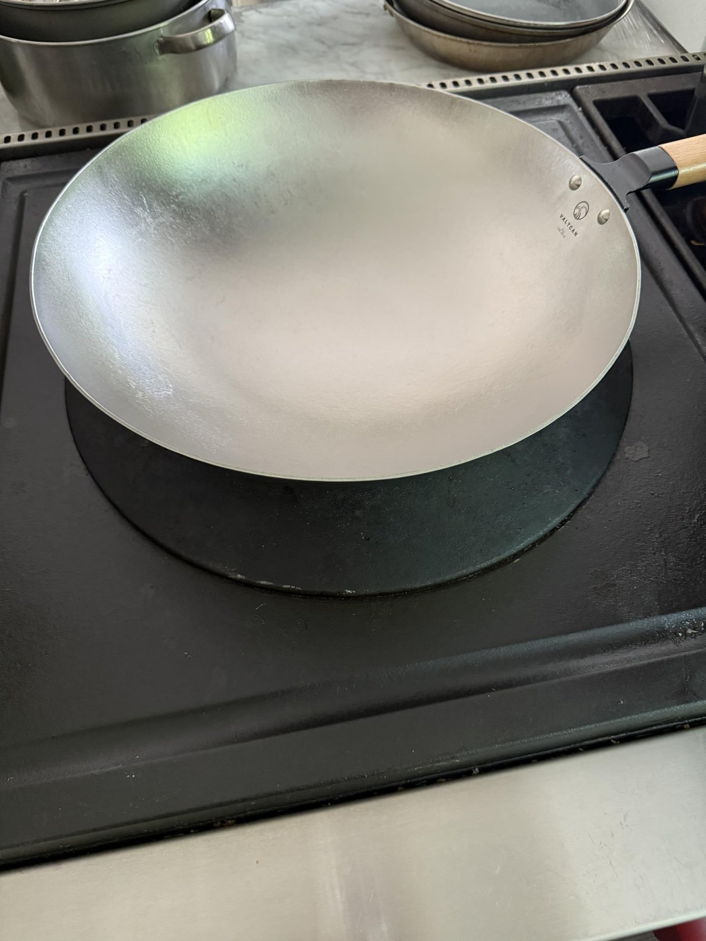 Valtcan T35 Titanium Wok Pan 14" Grade 1 Pure Titanium, 2.0mm Solid (Not Coated), PFAS-Free, No PTFE, No Chemical Coatings, 3 lbs Ultralight, Non-Stick Without Chemicals, Metal Utensil Safe