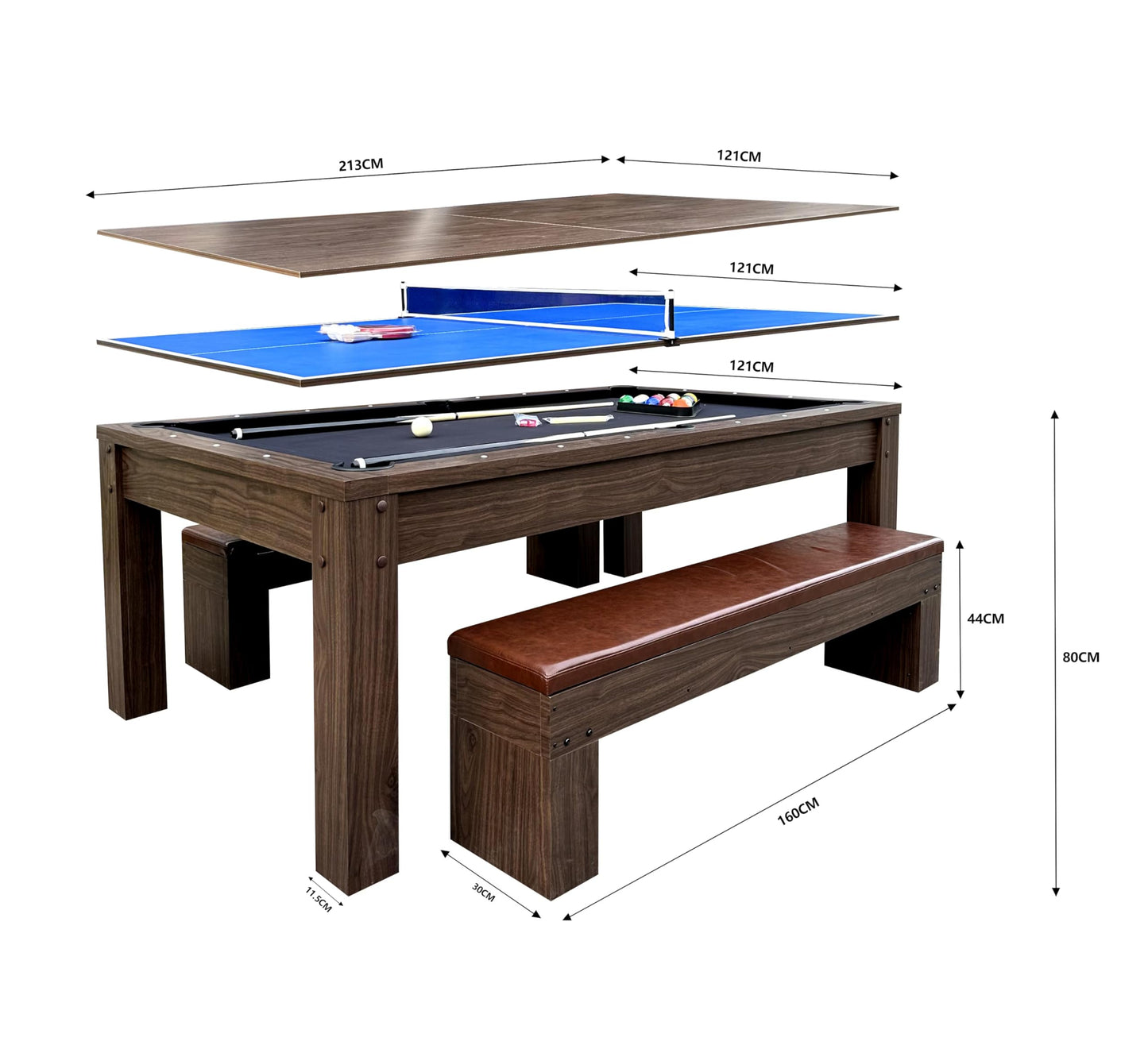 ComeWay Board Game Table with Rotating Cup Holders for 6 Players, Hexagon Gaming and Dining Table with Removable Table Top & Non-Slip Play Mat, Multifunctional Table with for DND/Poker/Card Games
