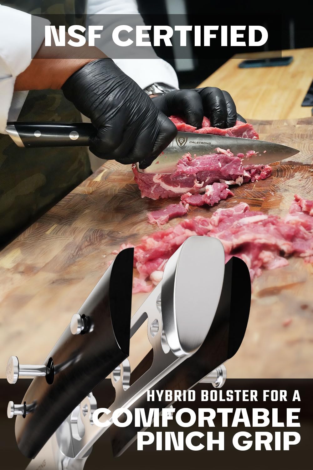 Dalstrong 12-Piece Elite Knife Block Set — German High-Carbon Steel, Full-Tang, Hand-Polished — Chef + Santoku + Nakiri + Boning + Fillet + 6 Steak — Gladiator Series Manchurian Ash Block, NSF