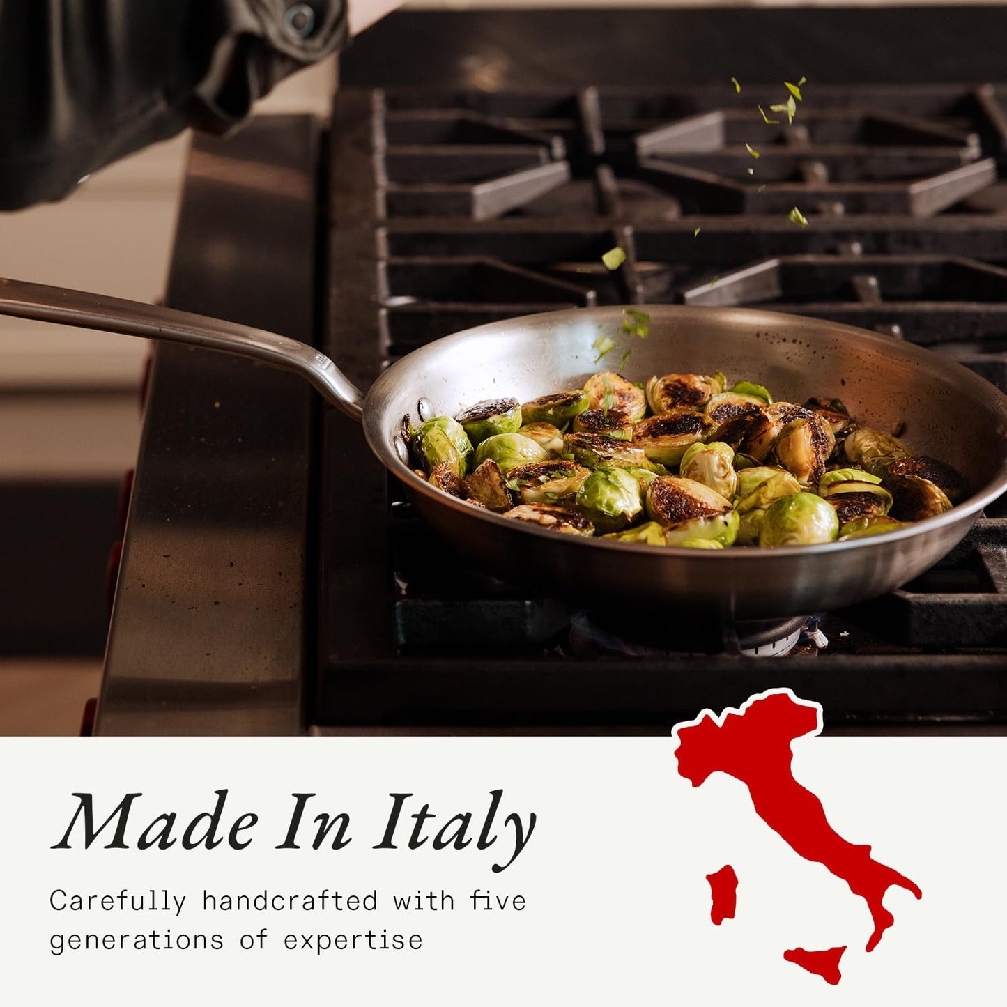 Made In Cookware | 10 Piece Stainless Steel Pot and Pan Set | 5 Ply Clad - Includes Stainless Steel Frying Pans, Saucepans, Saucier and Stock Pot W/Lid | Professional Cookware | Crafted in Italy