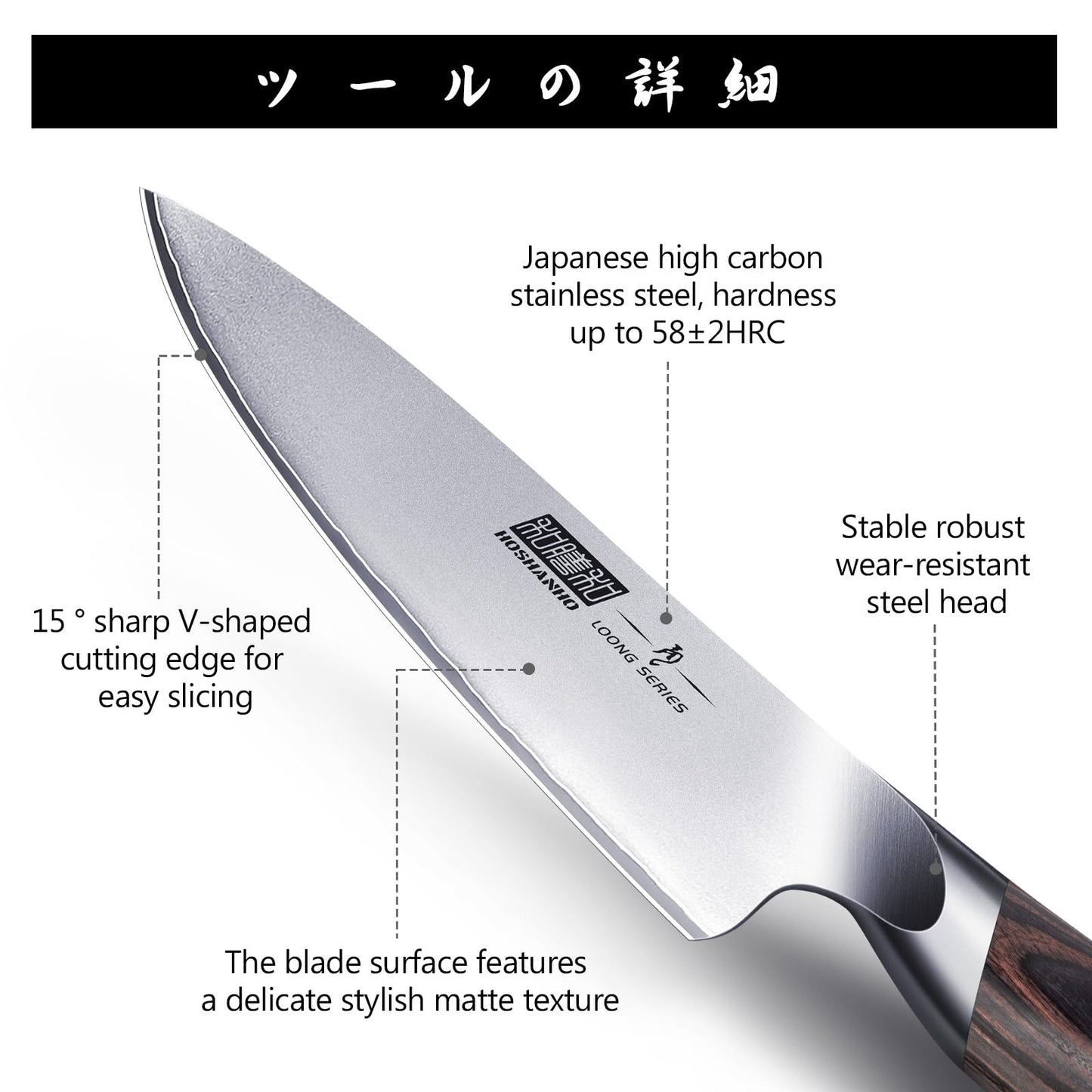 HOSHANHO 7 Pieces Kitchen Knife Set, Japanese High Carbon Stainless Steel Magnetic Knife Block Set, Ultra Sharp Chef Knives Sets with Ergonomic Pakkawood Handle