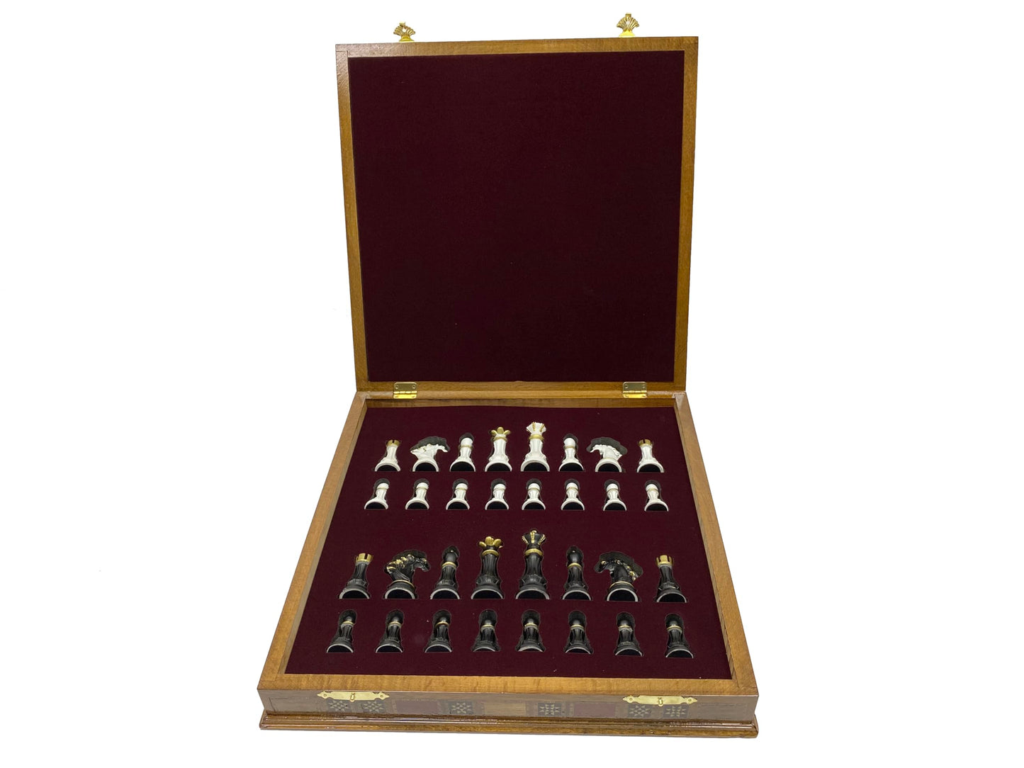 Antochia Crafts 16.5 Inches Large Chess Set - Wooden Chess Board with Mosaic Details and Legendary Hand Painted Luxury Chess Pieces (Green)