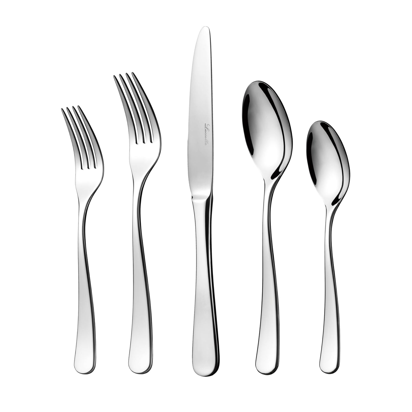 Luciella Tropea Flatware Set for 12, 65-Piece Premium 18/10 Stainless Steel Silverware Set with Serving Utensils, Modern Mirror Finish, Rust Resistant, Dishwasher Safe, House Warming Gifts New Home