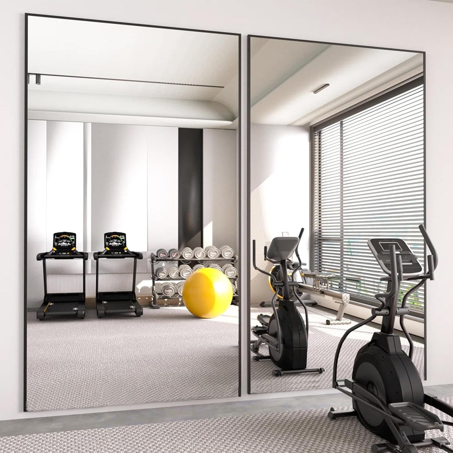 Fitcleer Glassless Full Length Floor Mirror 71”×39”, Shatterproof Large Leaning or Wall Mounted Mirror for Bedroom, Living Room, or Home Gym, Ultra-Light Black Frame