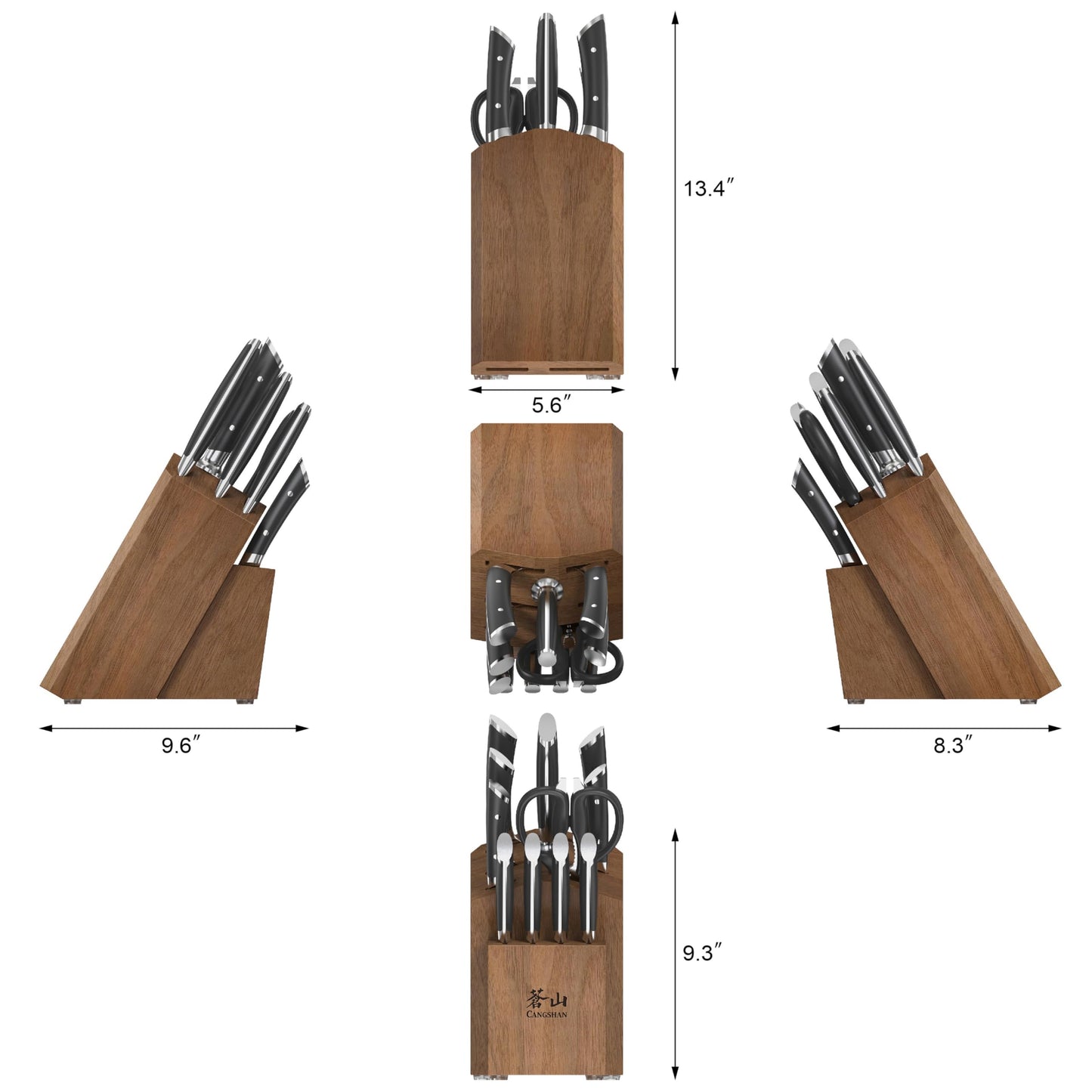 Cangshan HELENA Series German Steel Forged Knife Block Set (12-Piece, Black), Oprah's Favorite Things 2023
