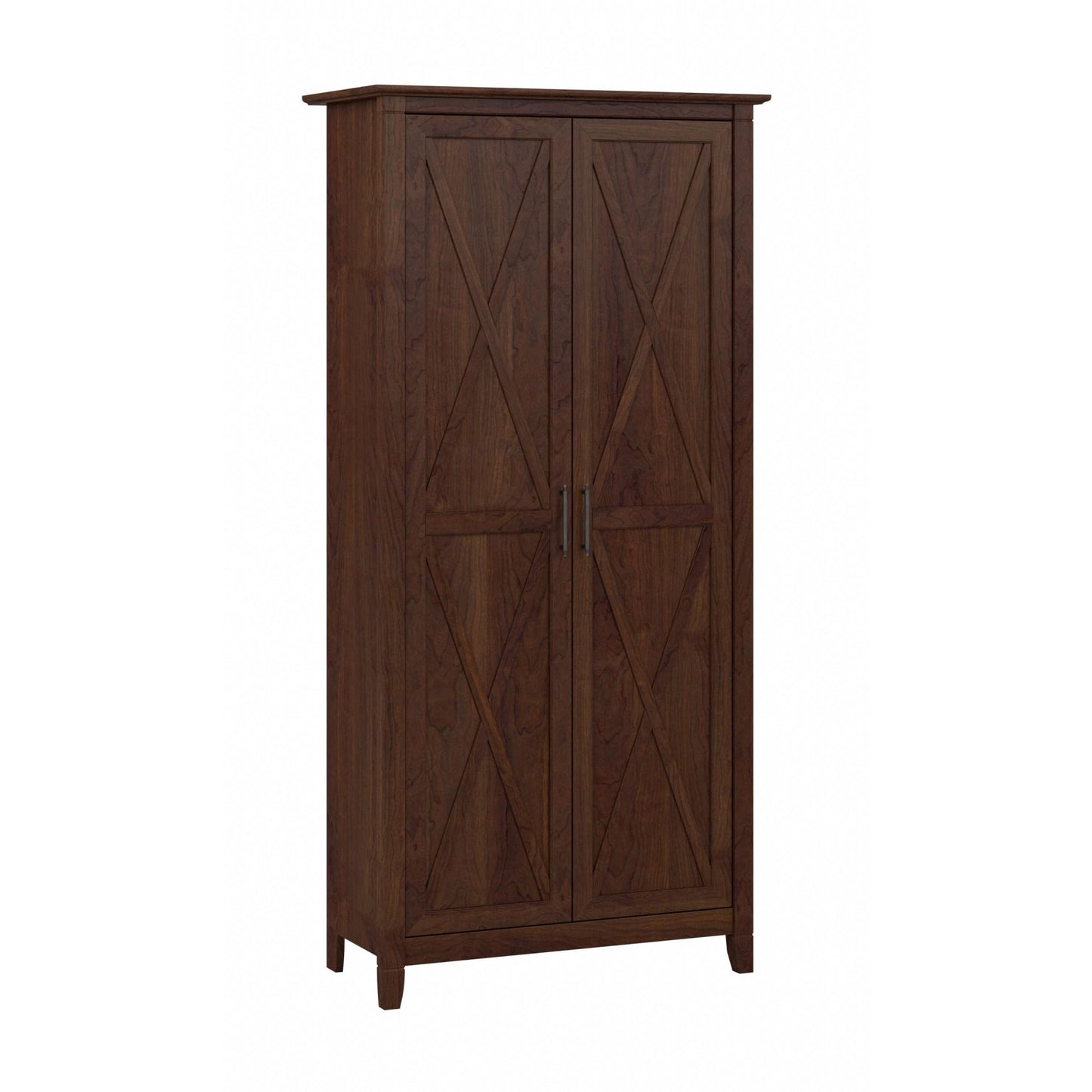Bush Home Key West Tall Storage Cabinet with Doors in Bing Cherry