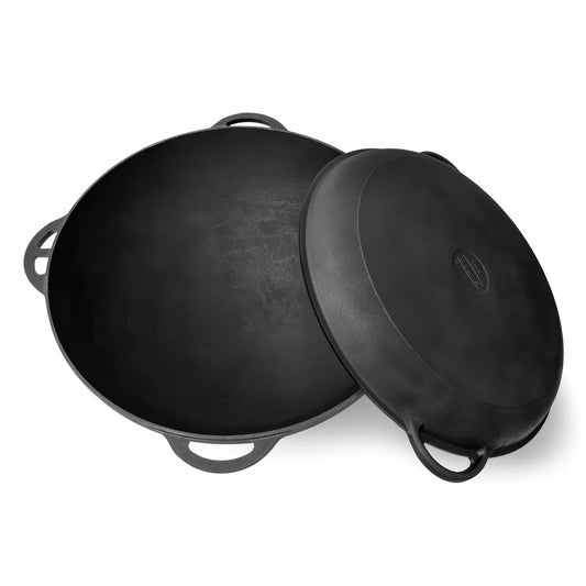 Dutch Oven Pot with Lid Syton (18 Quarts (17 L) - Camping Dutch Oven - Cast Iron Cookware Set - Uzbek Kazan Cast Iron – Premium Camping Cookware – 2 in 1 Lid as Frying Pan + Cauldron