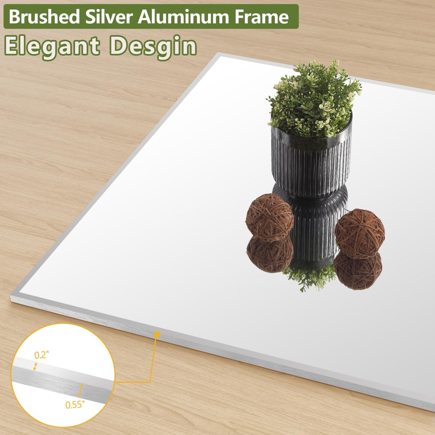 MELOMOIR 81"x41" Oversized Floor Mirror, Free Standing Leaning or Hanging, Suitable for Bedroom Living Room Home Gym Cloakroom, Thin Aluminum Frame, Tempered Glass, Silver