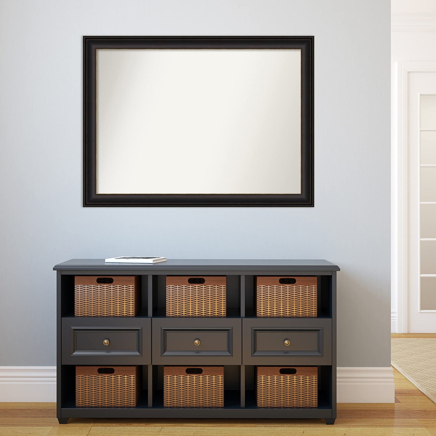 Amanti Art Bronze Wall Mirror 32x43 Trio Oil Rubbed Bronze Rectangle Bathroom Mirror for Wall Decor Living Room, X-Large Traditional Frame, Hangs Horizonally and Vertically, Bathroom Decor,