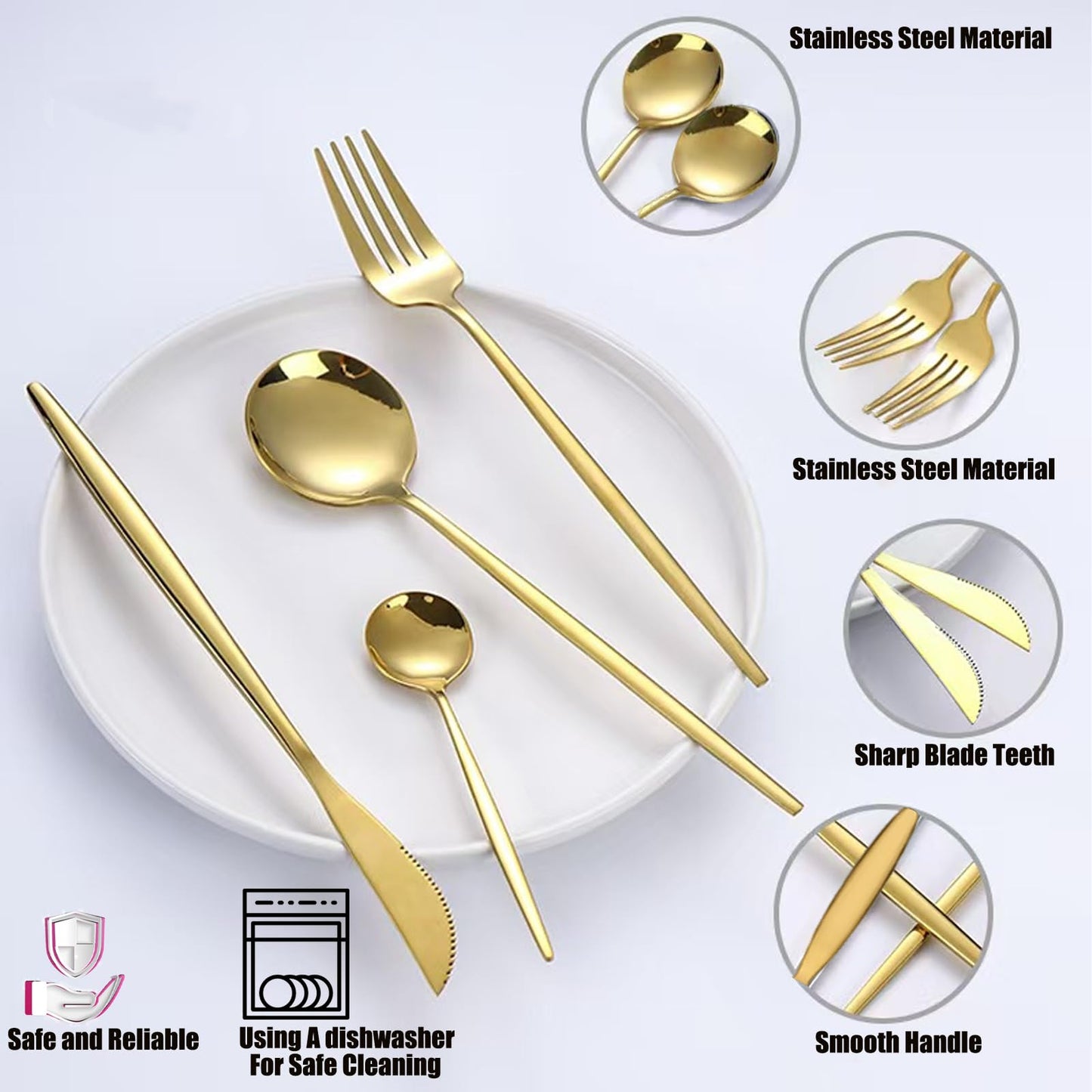 600-Piece Food Grade Gold Silverware Set, Luxury Flatware Set for 120 - Premium Stainless Steel Cutlery Set with Spoons Forks Knives, Shiny Gold Polished Kitchen Utensils for Home Restaurant Hotel