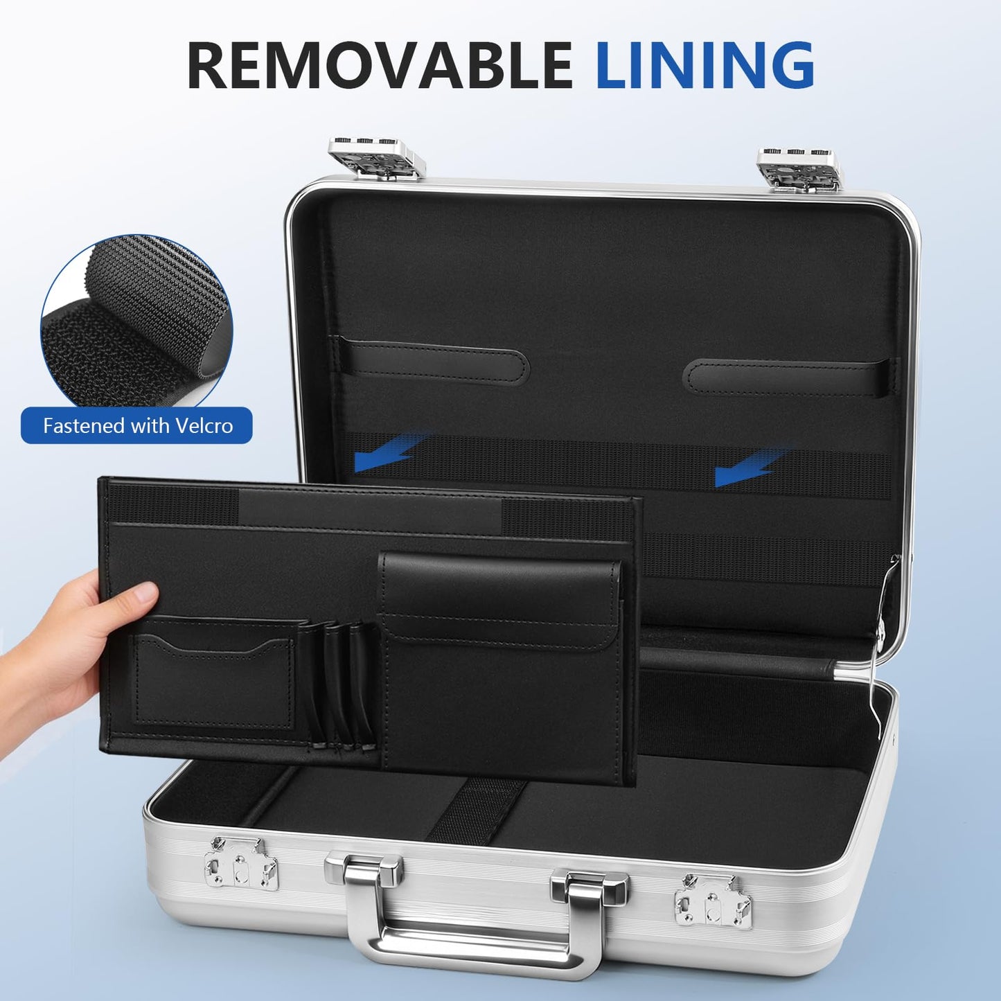 Urecimy Aluminum Briefcase Metal Toolkit Box TSA Combination Lock Luxury Case with Foam for Wine/Jewellery/Watch/Equipment/Camera