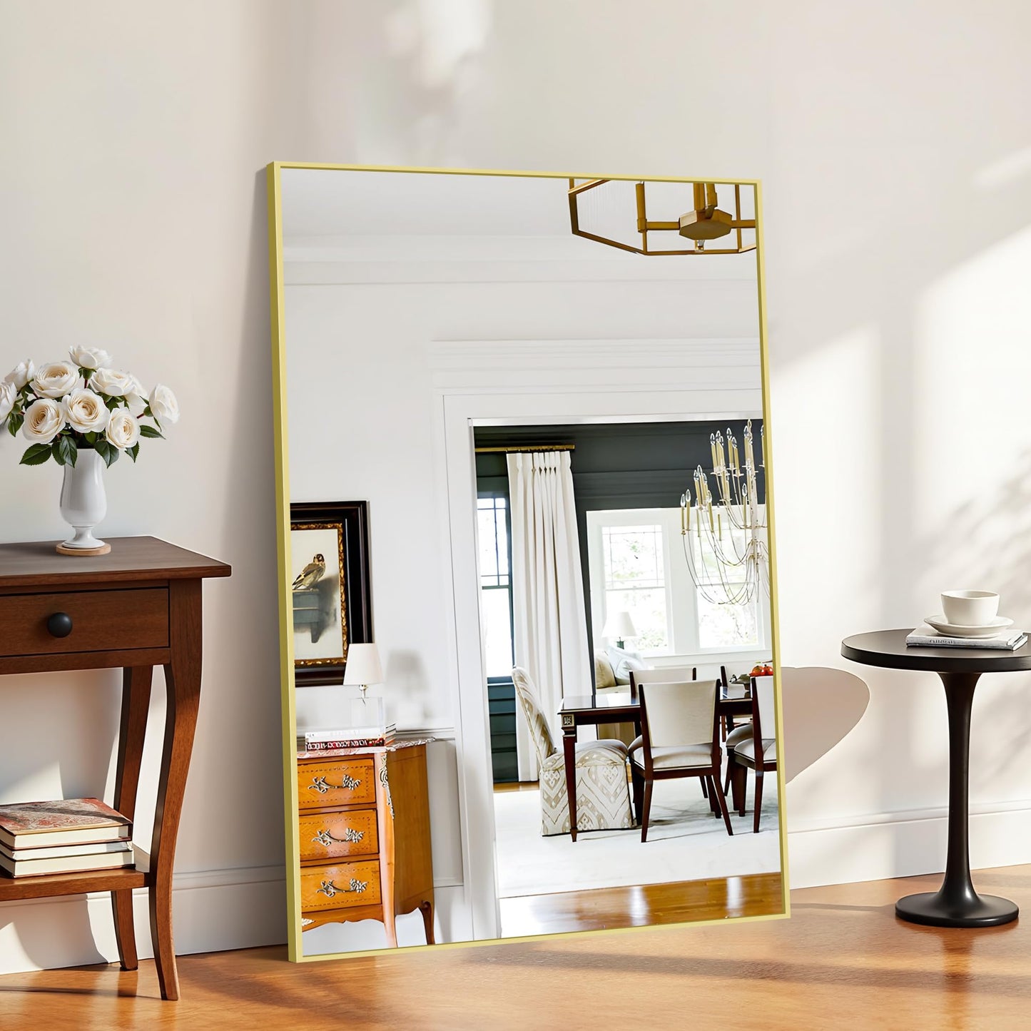 KOCUUY Large Gold Bathroom Mirror, 60x40 Inch Rectangular Mirror for Bathroom Sink, Oversized Wall Mirror with Metal Gold Frame for Living Room, Farmhouse, Entryway, Hang Horizontal/Vertical