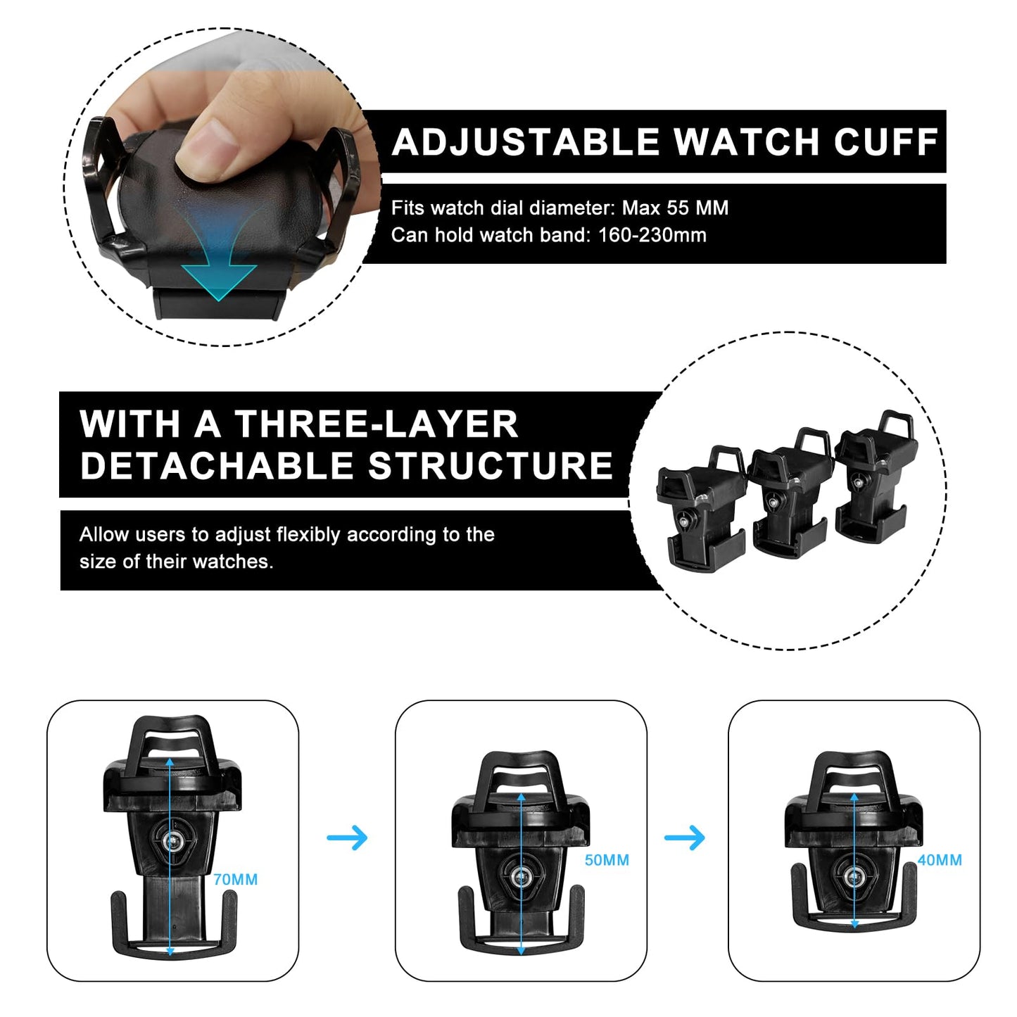DUKWIN Watch Winder for 9 Automatic Watches, Fingerprint Lock Watch Winders with LCD Touchscreen, Blue LED Light, Remote Control,Adjustable Pillow and Quiet Motor for Universal Watches, 5TPD