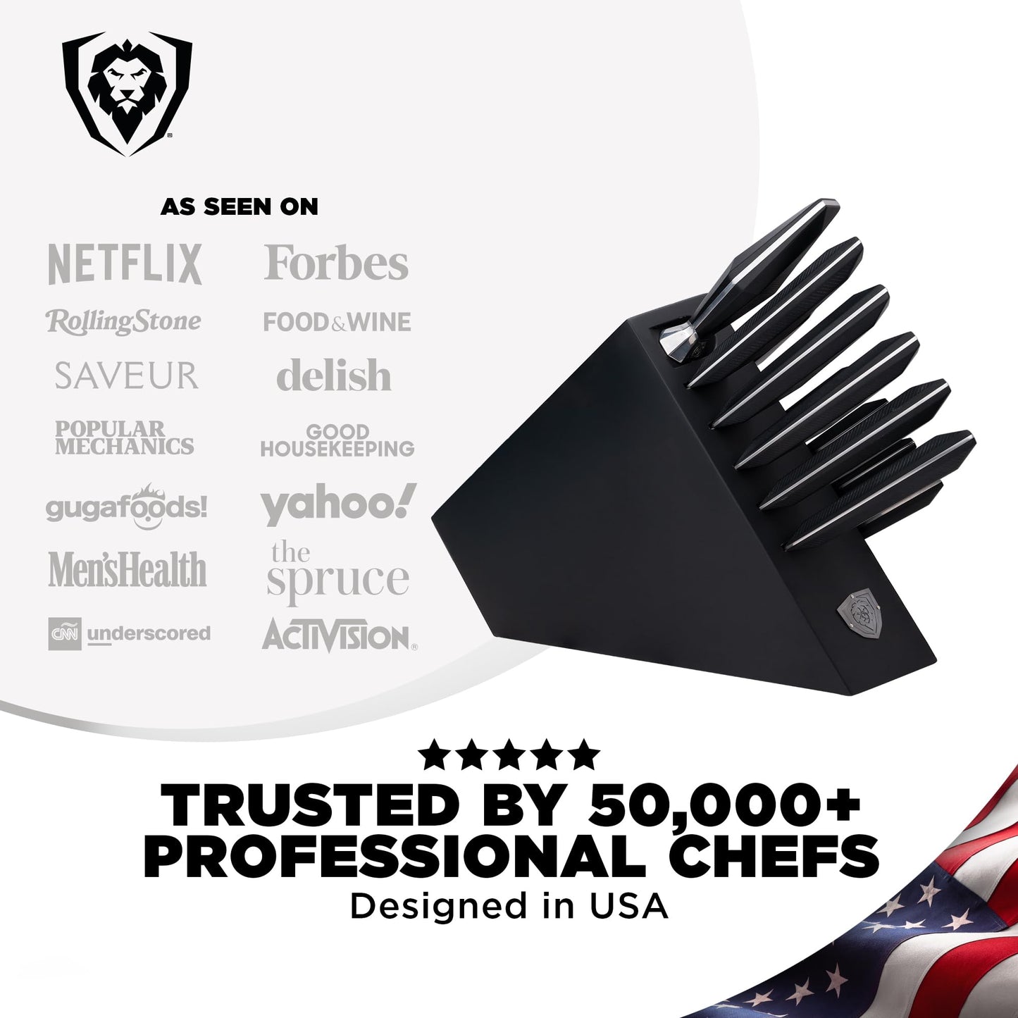 Dalstrong 12-Piece Knife Block Set — All-Black Titanium-Coated Blades, 15° Honbazuke Edge, Full-Tang G-10 Handles — Shadow Black Series For Modern Dark Kitchens & Statement Cooks — NSF Certified
