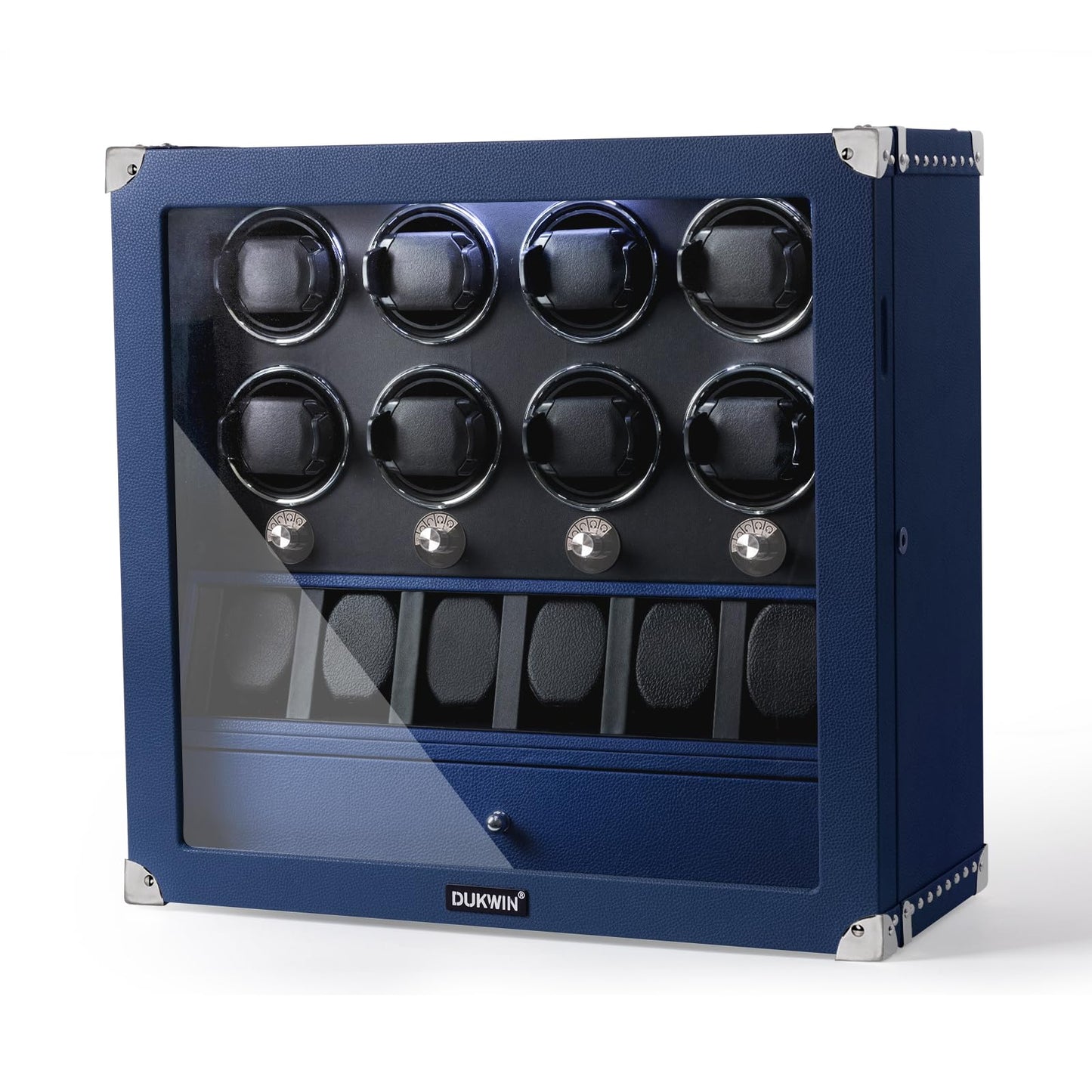 DUKWIN Watch Winder for 8 Automatic Watches, Lockable,6 Watch Storage Places and Jewelry Storage, Super Quiet Mabuchi Motor