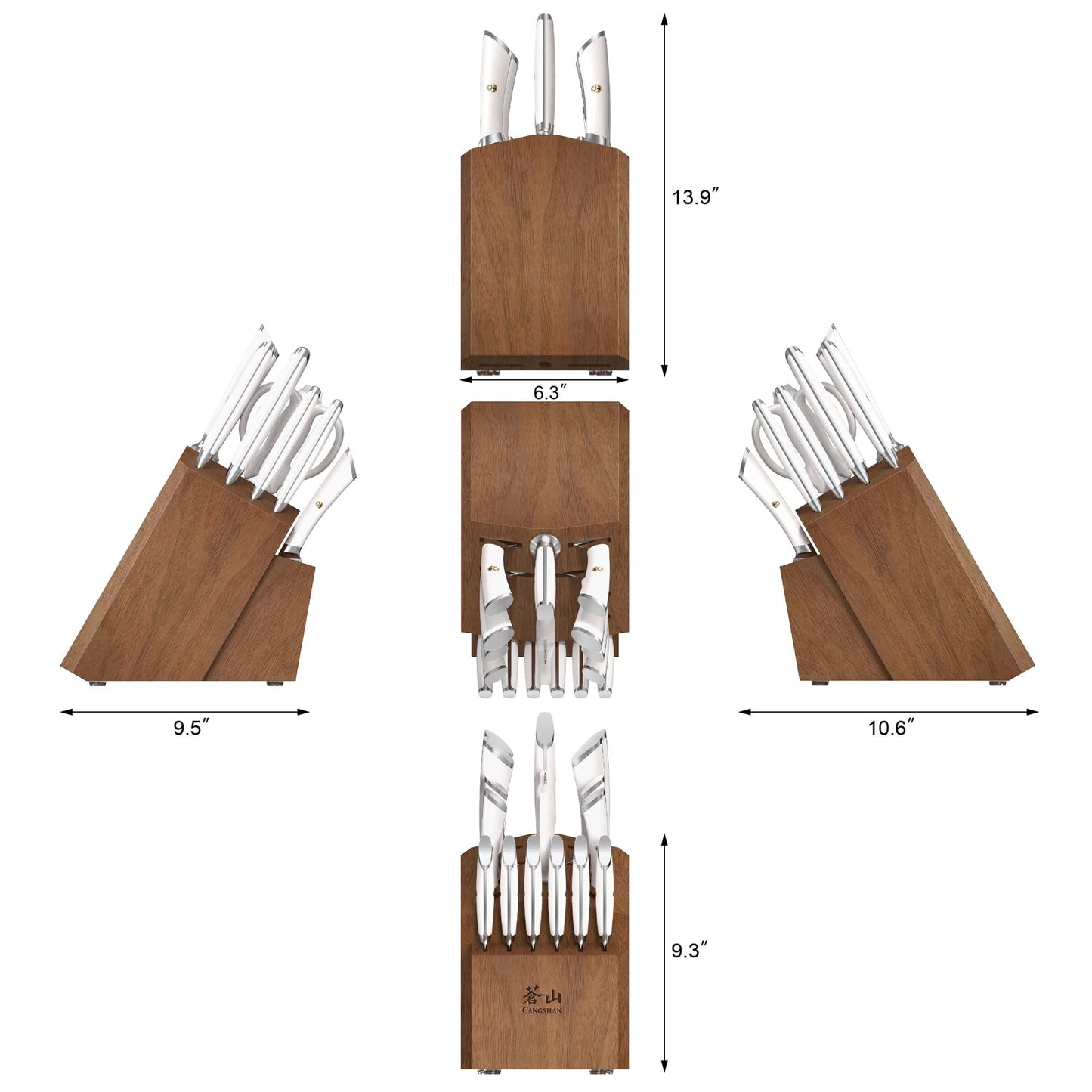 Cangshan ELBERT Series German Steel Forged Knife Block Sets (17-Piece, White)