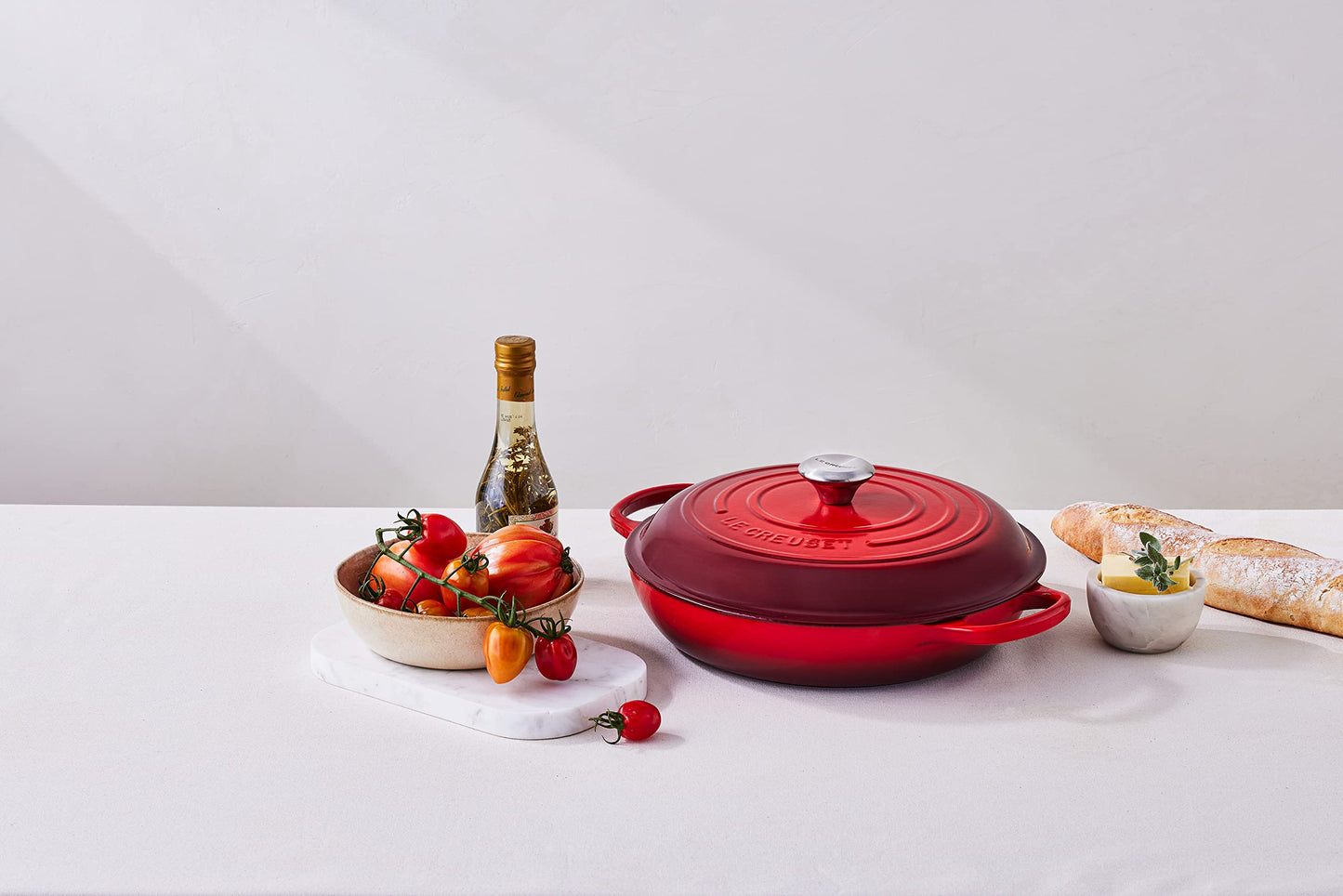 Le Creuset Enameled Cast Iron Signature Braiser, 5 qt, Cerise