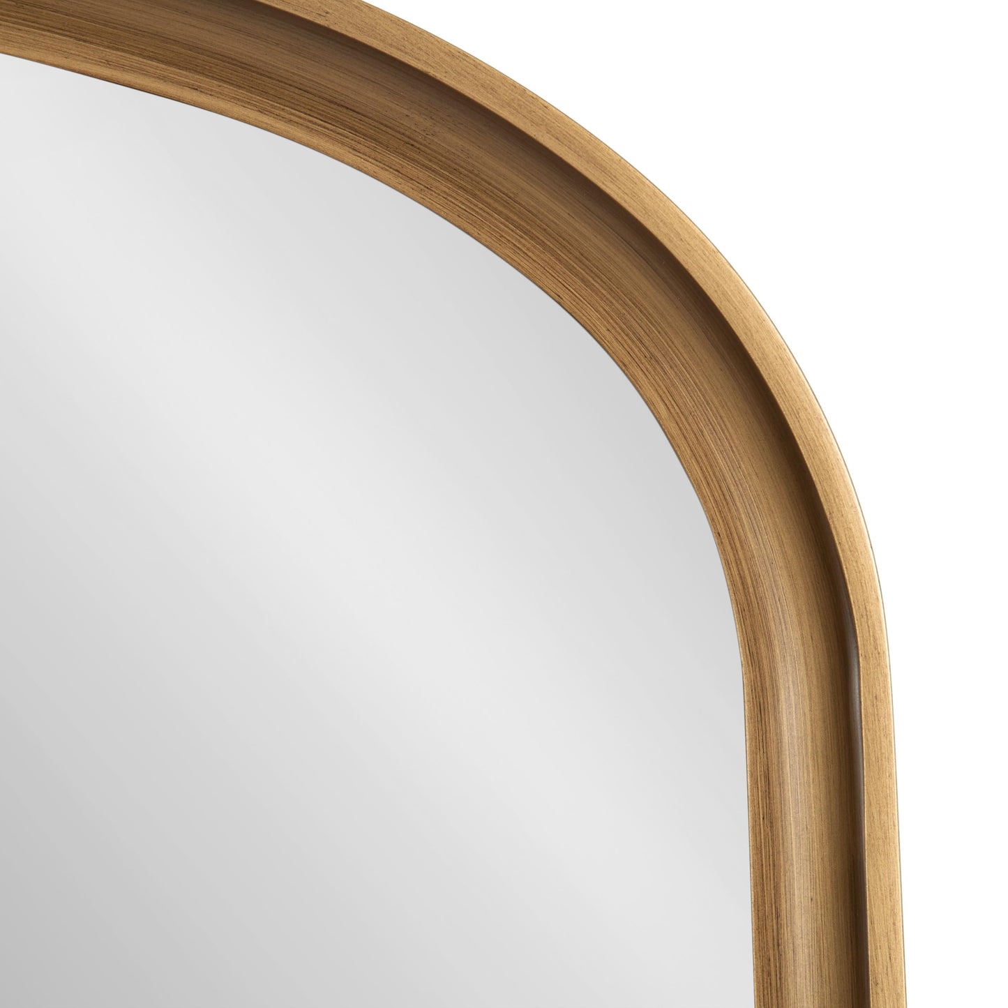 Kate and Laurel Hatherleigh Modern Arched Wooden Wall Mirror, 34 x 28, Gold, Decorative Wood Basket Arch Mirror for Use as Vanity Bathroom Accent or Living Room Mantel Decor