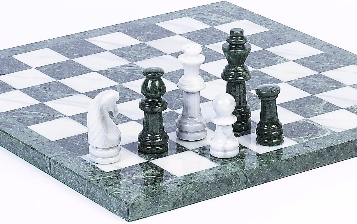 Central Park South Deluxe Marble Chess Set Extra Large King Height 4 1/4"