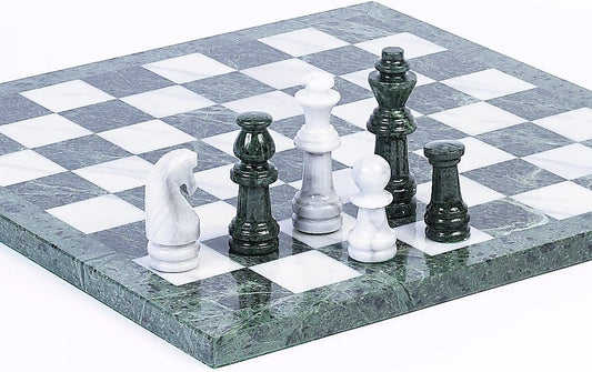 Central Park South Deluxe Marble Chess Set Extra Large King Height 4 1/4"