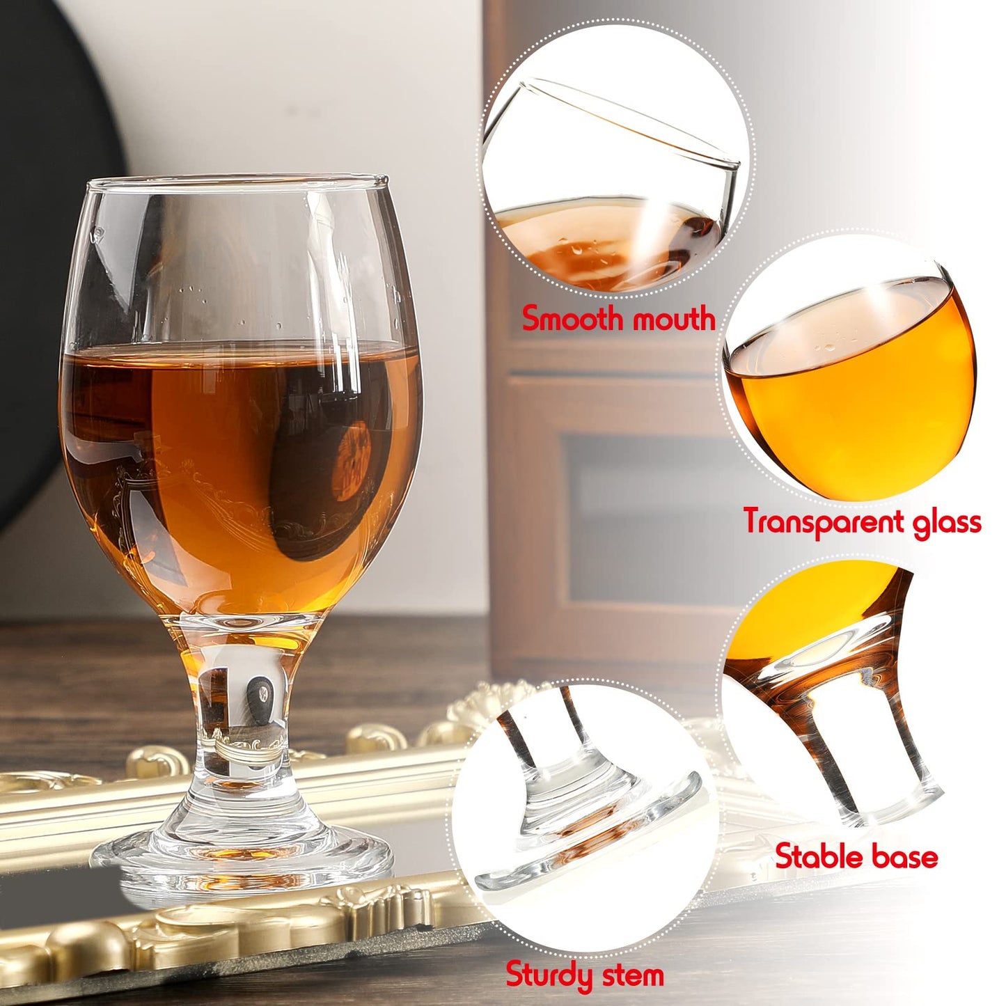 Patelai Set of 120 Water Goblet, 13.5 oz Clear Drinking Glasses Bulk Dishwasher Safe, Stemmed Water Glass for Juice Wine Beer Tea Sangria Cold Beverages, Reusable Glassware for Home Party Restaurant