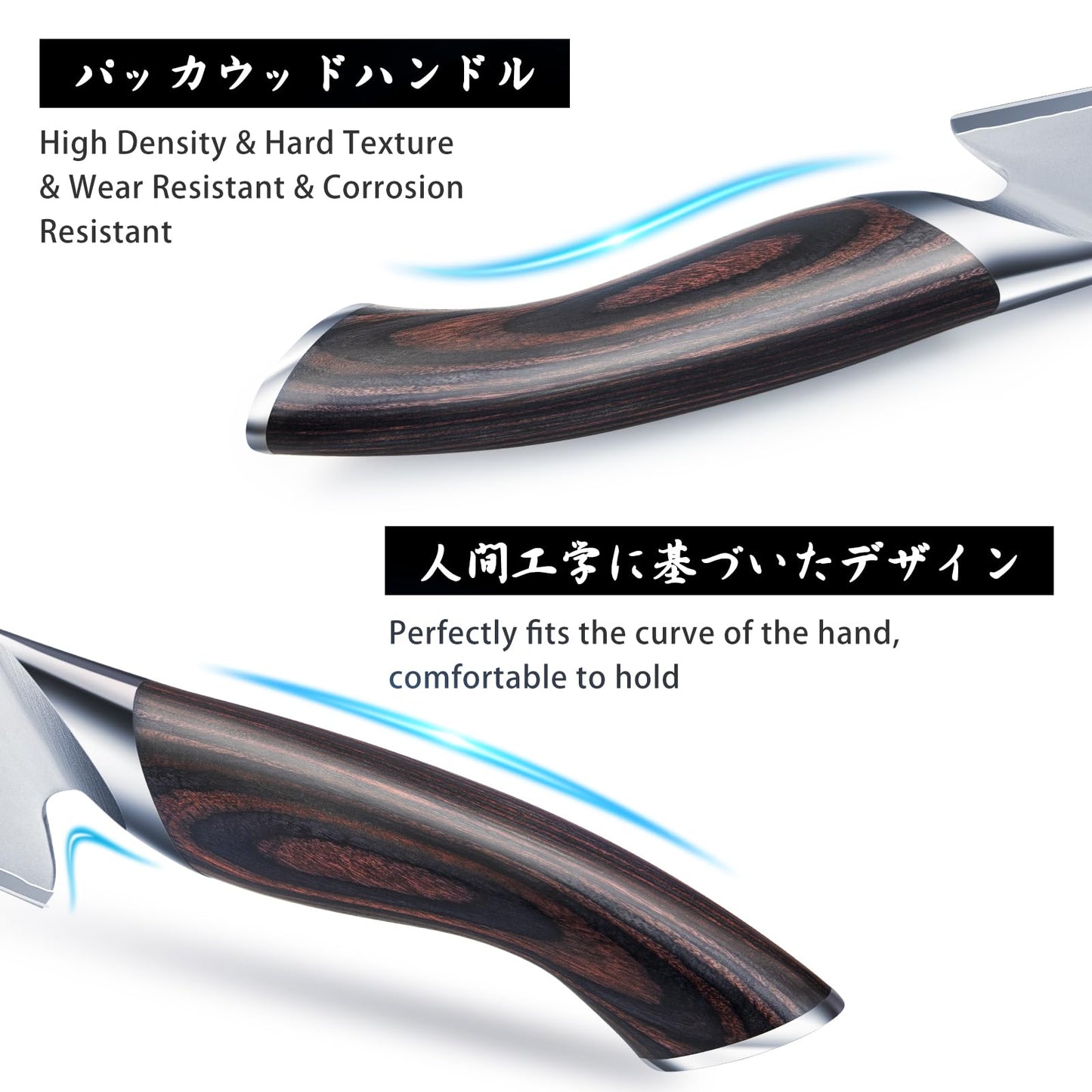 HOSHANHO 8-Piece Kitchen Knife Set, Japanese High Carbon Super Steel Knife Sets with Block, Professional Ultra Sharp Chef Knife Set with Scissors