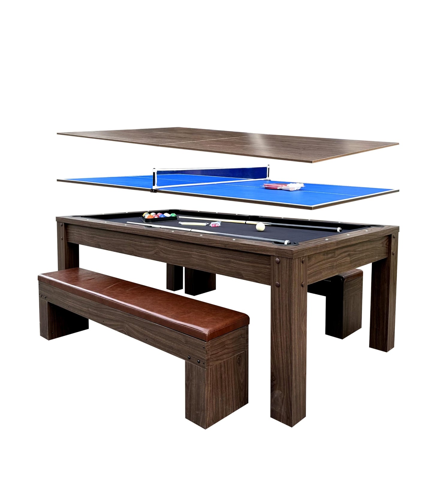 ComeWay Board Game Table with Rotating Cup Holders for 6 Players, Hexagon Gaming and Dining Table with Removable Table Top & Non-Slip Play Mat, Multifunctional Table with for DND/Poker/Card Games