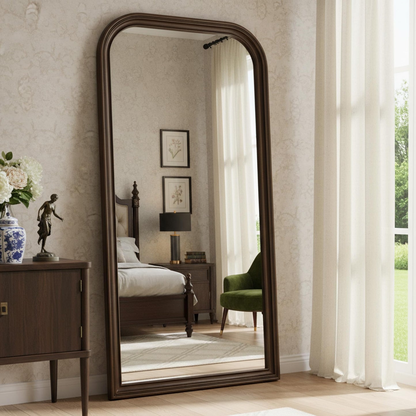 Antok 81"x41" Oversized Full Length Mirror, Extra Large Floor Mirror Freestanding or Wall-Mounted Mirror for Bedroom, Living Room, Cloakroom, Bronze