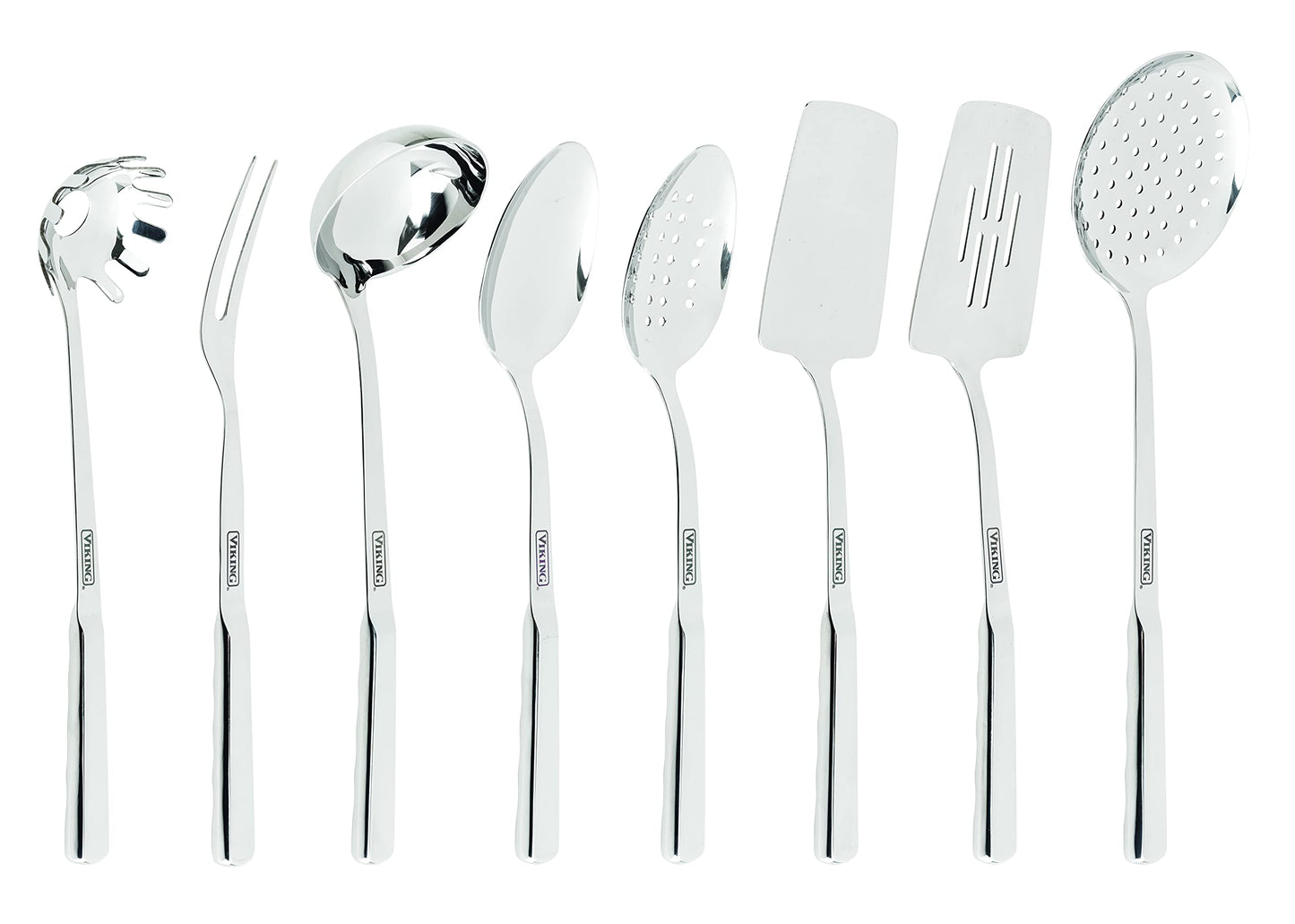 Viking Culinary 3-Ply Stainless Steel Hammered Copper Clad Cookware Set, 10 Piece, Oven Safe & Culinary 304 Stainless Steel Kitchen Utensil Set, Ergonomic Stay-Cool Handles
