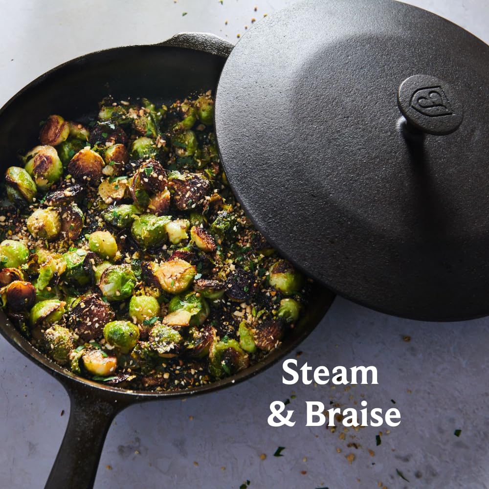 Field Company No.10 Skillet and Matching No.10 Cast Iron Skillet Lid