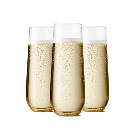 TOSSWARE POP 9oz Flute, Premium Quality, Recyclable, Unbreakable & Crystal Clear Plastic Champagne Glasses, Set of 252