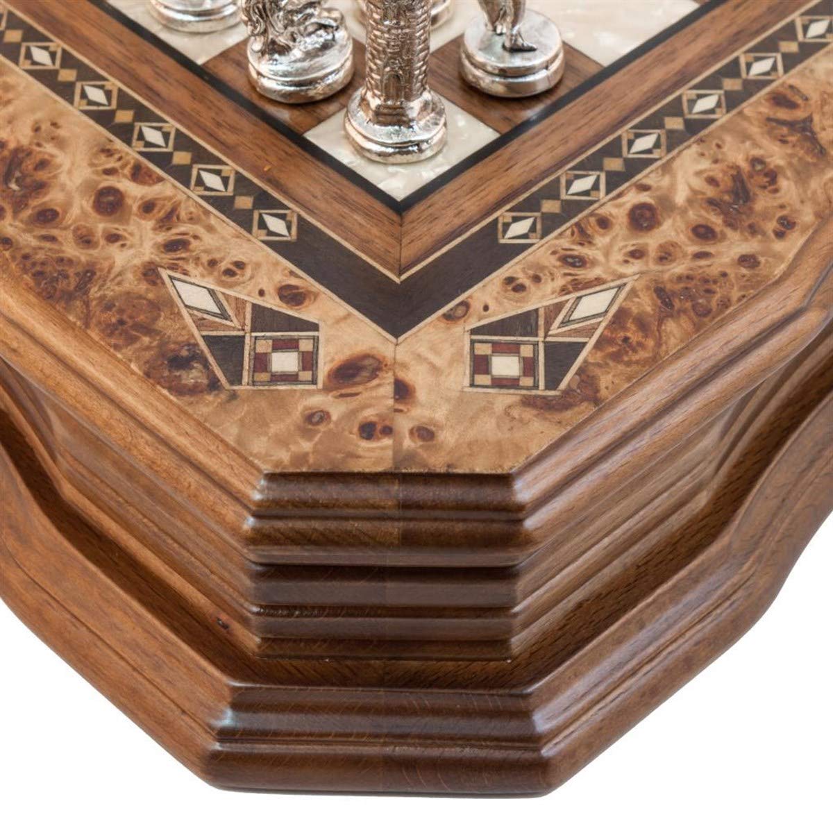 Handmade Chess Set Mosaic Art 15" - Wooden Chess shess Board with Metal Chess Pieces- Gift Item