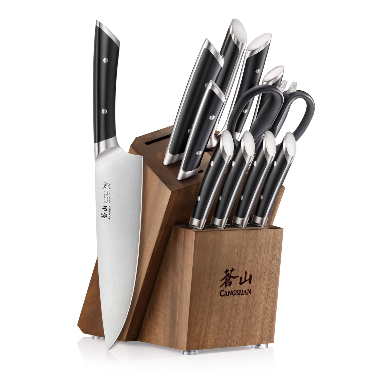 Cangshan HELENA Series German Steel Forged Knife Block Set (12-Piece, Black), Oprah's Favorite Things 2023