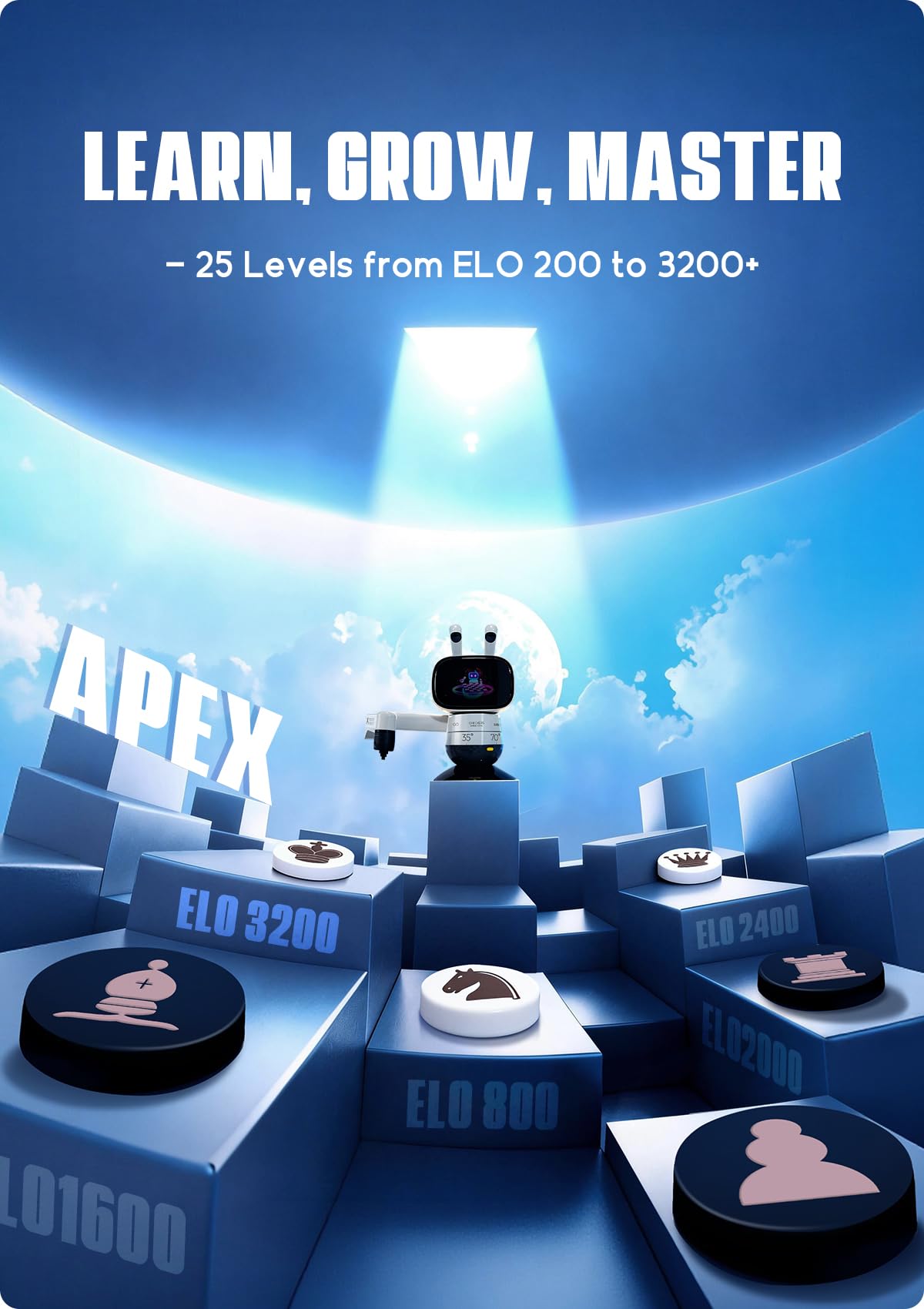 SenseRobot Lite AI Robotic Chess & 10x10 International Draughts Set with Robotic Arm, Electronic Chess Board for Kids & Adults, 25 Levels, 1200+ Lessons, Voice Guidance, Wi-Fi OTA