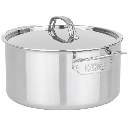 Viking PureGlide Pro 3-Ply Nonstick Dutch Oven with Lid, Made without PFAS, 6-Quart Induction Cooking Pot, Metal Utensil Safe Titanium Nonstick Surface, Oven Safe to 600F