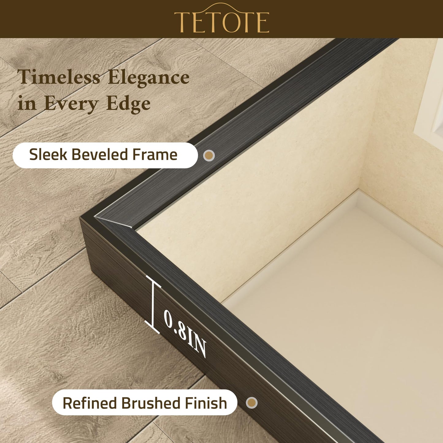 TETOTE Black Bathroom Mirror for Over Sink 48" x 36" Large Matte Black Beveled Metal Framed Rectangular Vanity Mirror for Bathroom, Bedroom, Entryway, Living Room, Tempered Glass, Shatterproof