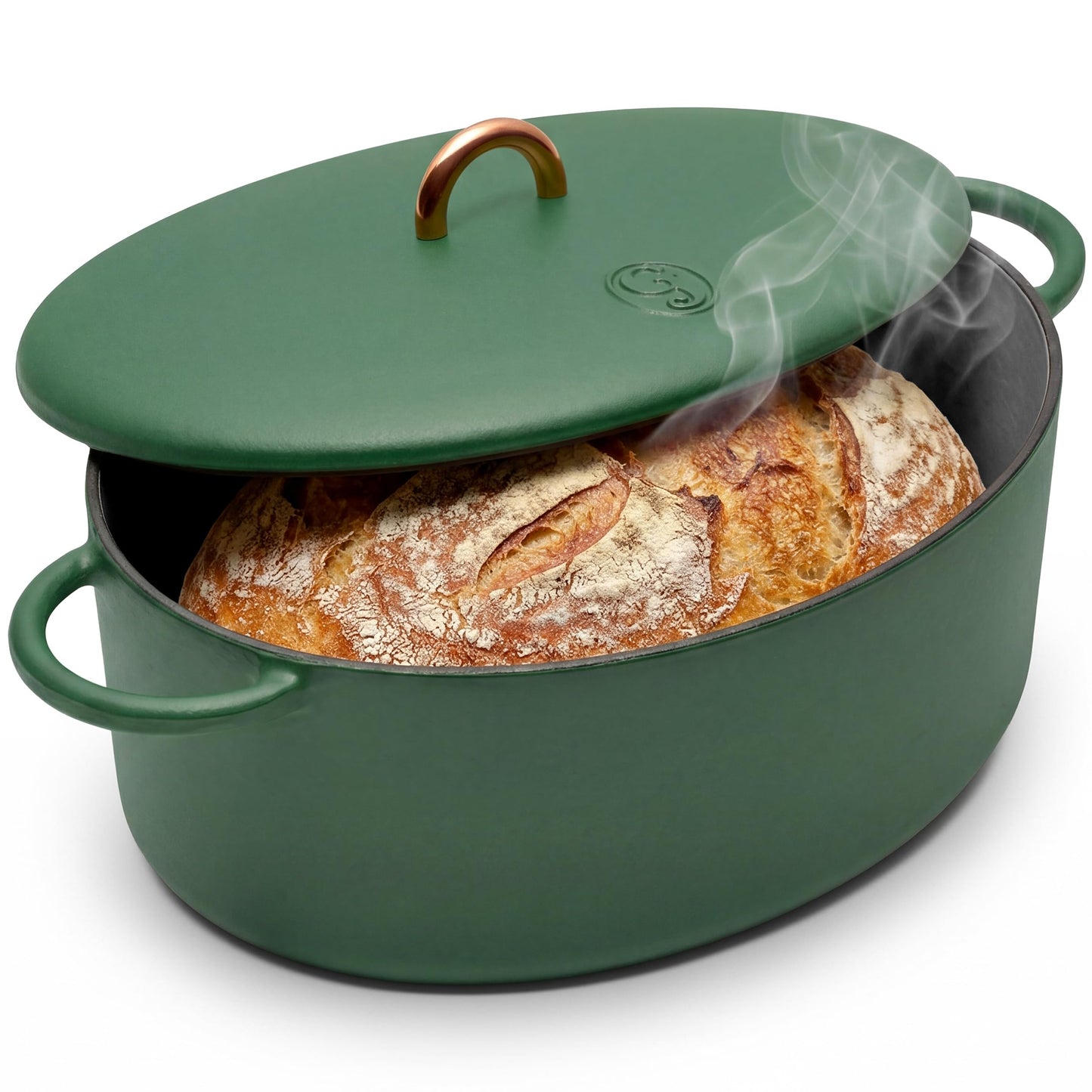 Great Jones Dutchess Cast Iron Dutch Oven Pot With Lid (Broccoli) - Large 6.75 Quart Size, Dual Handles - All Stovetop Safe - 500° Dutch Oven For Bread Baking | Dishwasher Friendly