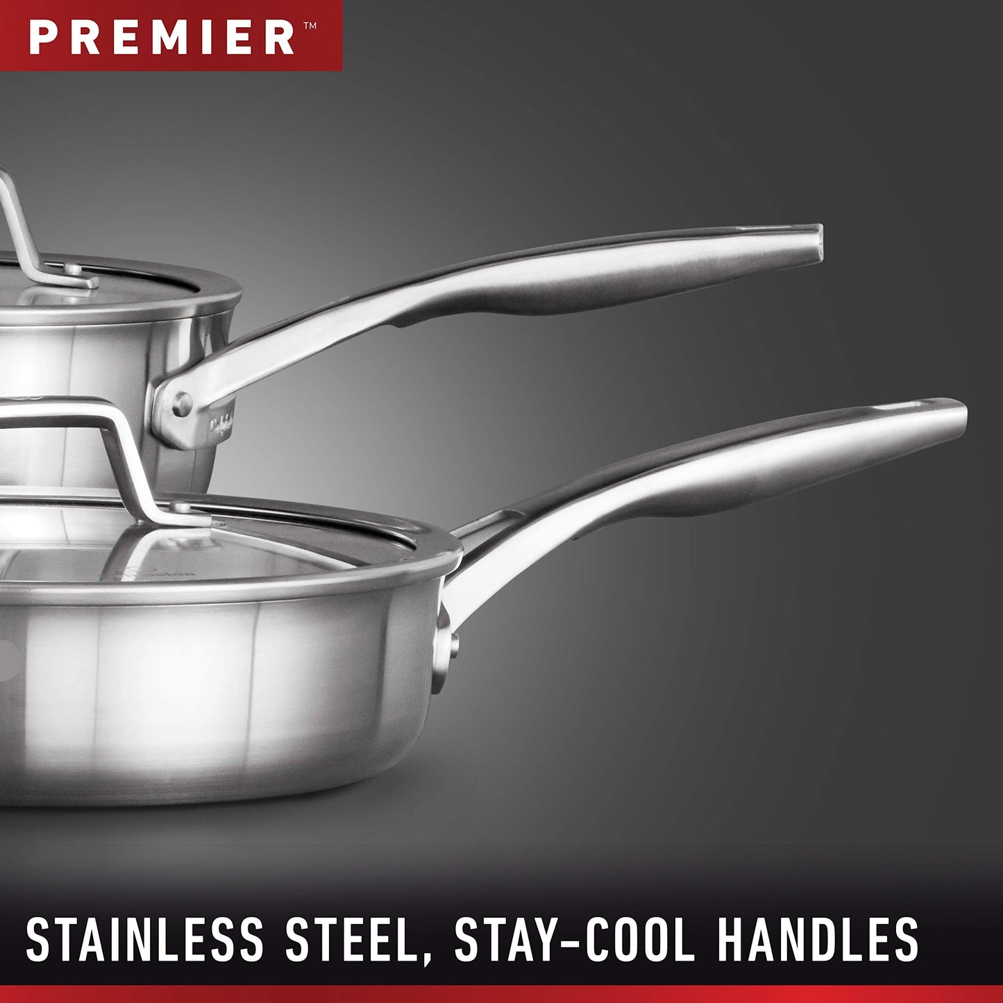 Calphalon 3-Ply Stainless Steel Cookware Set 13 Piece Includes Frying Pans, Pots and Pans Set, Induction, Metal Utensil Safe, Oven Safe 500F,PFOA Free, Silver