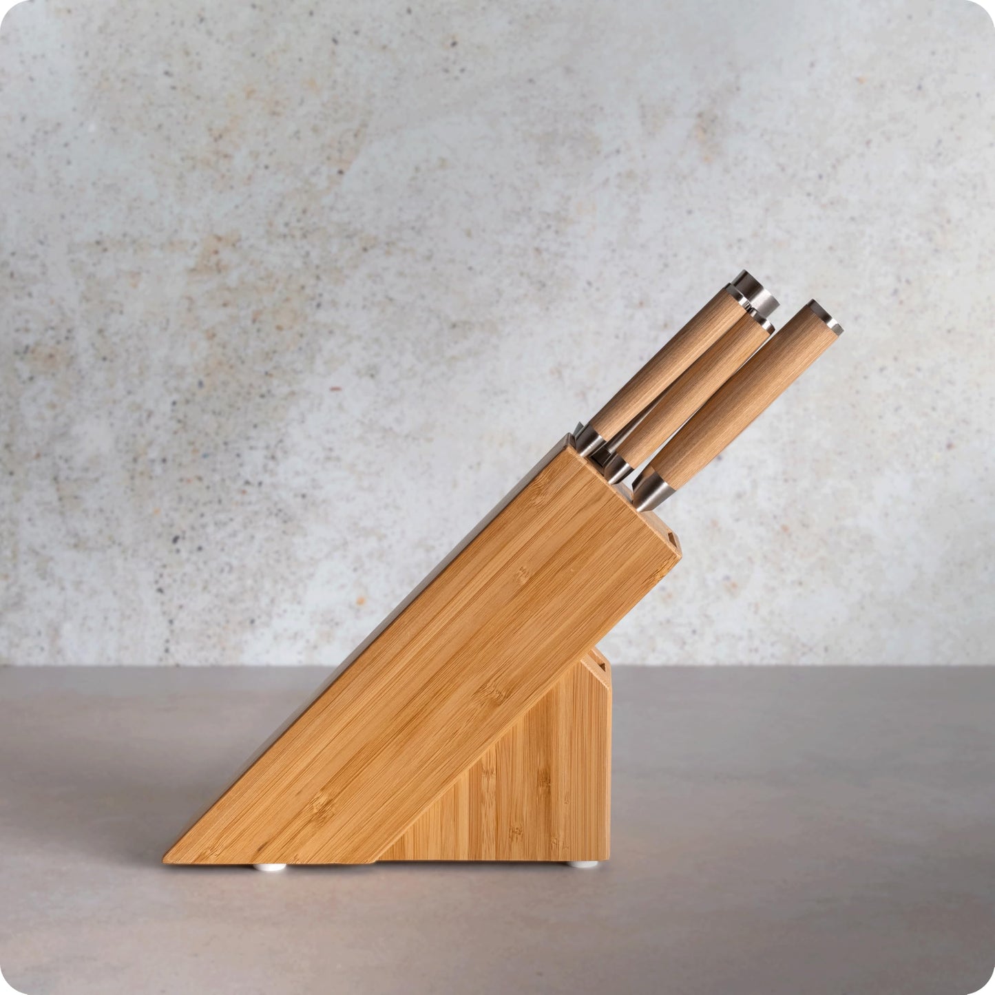 Shun Classic Blonde 5 Piece Starter Block Set, Includes 8" Chef, 3.5" Paring & 6" Utility Knives, Handcrafted Japanese Knife Block Set, Damascus Stainless Steel Cladding, Pakkawood Handle