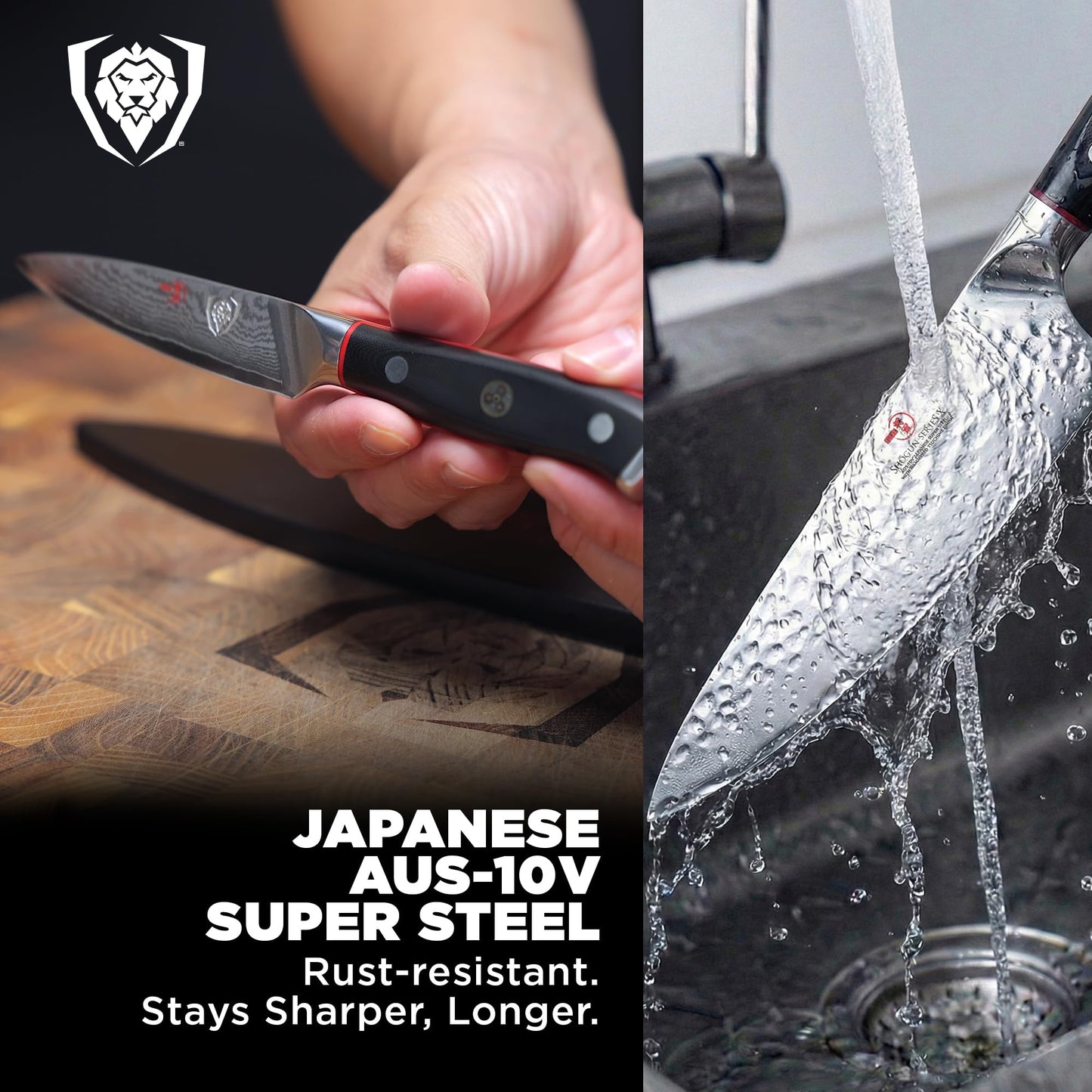 Dalstrong 2-Piece Japanese Knife Set — 8" Chef (Gyuto) + 3.5" Paring — 66-Layer Damascus AUS-10V Steel (8–12° Edge), G-10 Handles — Shogun ELITE For Sushi, Precision Prep & Serious Home Cooks