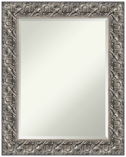 Amanti Art Silver Bathroom Mirror for Over Sink, 30x24 Silver Luxor Rectangle Vanity Mirror, Medium Traditional Wood Frame, Hangs Horizonally and Vertically, Bathroom Wall Decor, Beveled Edge