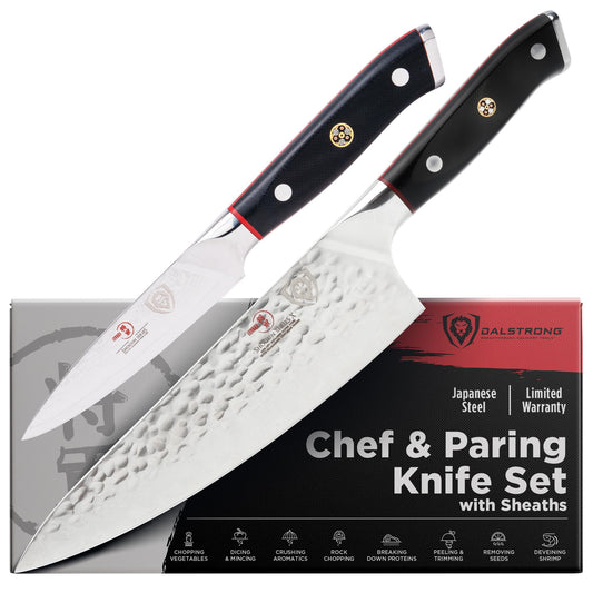 Dalstrong 2-Piece Japanese Knife Set — 8" Chef (Gyuto) + 3.5" Paring — 66-Layer Damascus AUS-10V Steel (8–12° Edge), G-10 Handles — Shogun ELITE For Sushi, Precision Prep & Serious Home Cooks