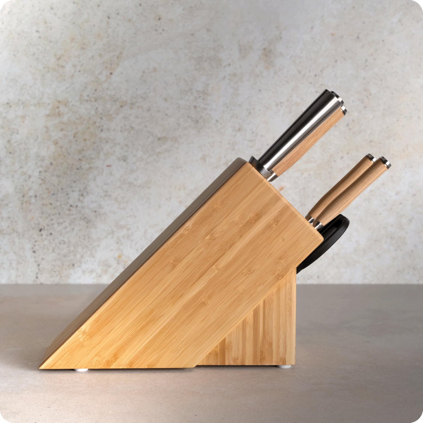 Shun Premier Blonde 7 Piece Essential Block Set, Includes 8" Chef, 4" Paring, 6.5" Utility, 9" Bread Knives & Herb Shears, Handcrafted Japanese Knife Set, Pakkawood Handles