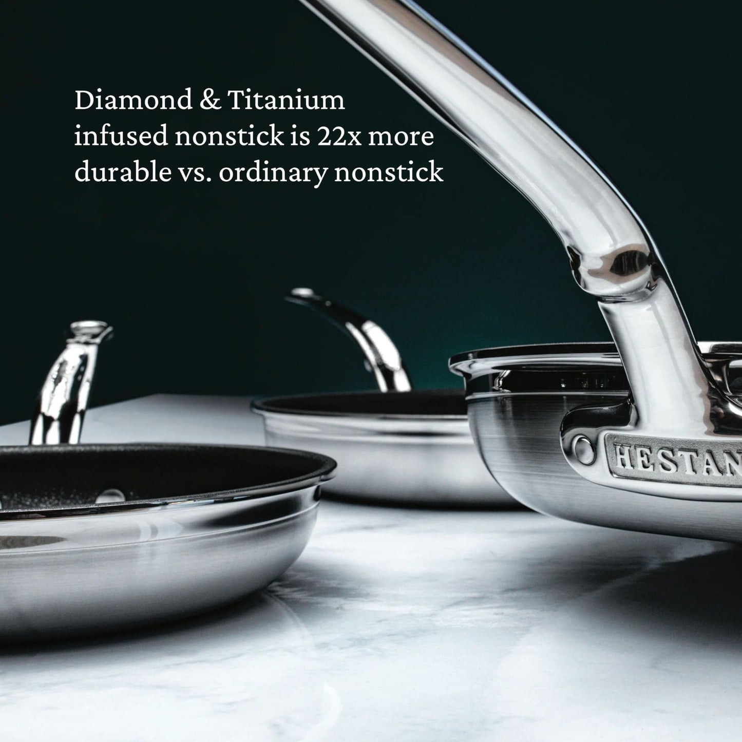 Hestan ProBond Forged TITUM - Professional Clad Stainless Steel, Nonstick, 10-Piece Cookware Set, Induction Compatible, Made without PFOAs