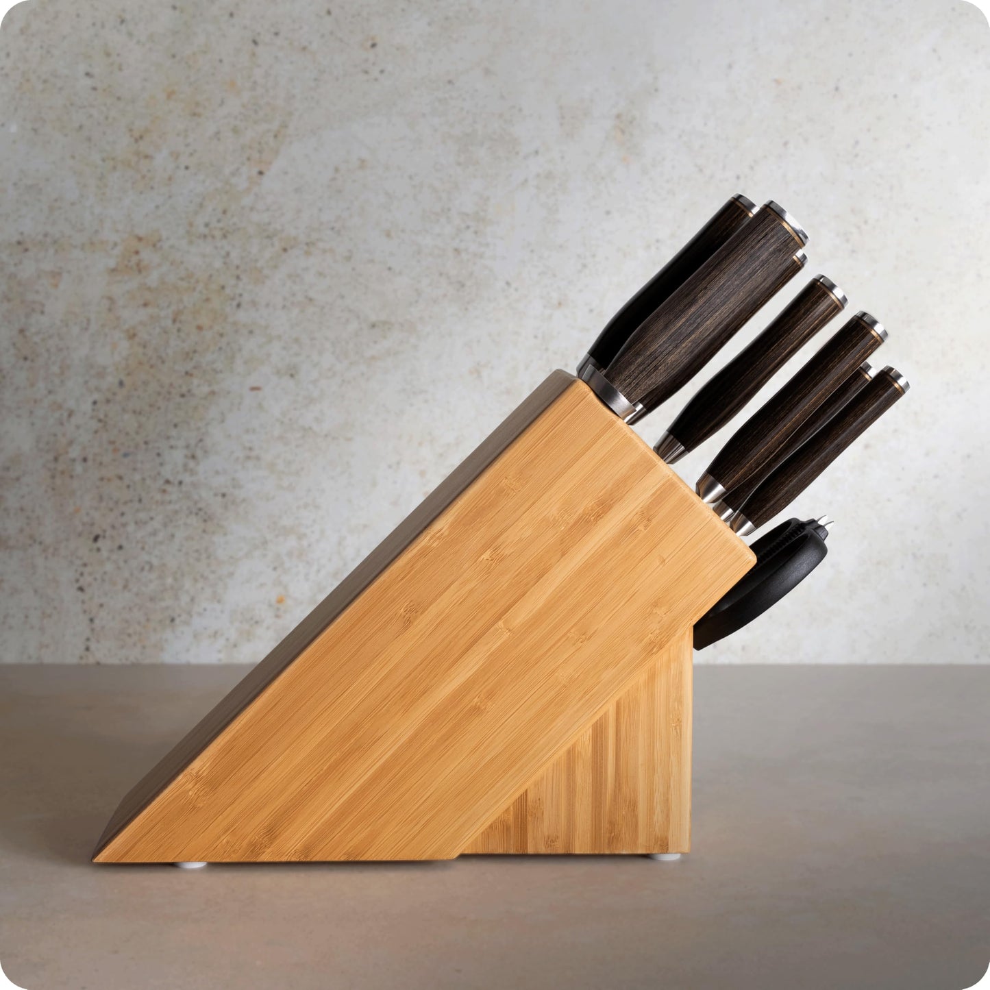 Shun Premier 10 Piece Block Set, Includes 8" Chef, 4" Paring, 5.5" Nakiri, 7” Santoku Knife, Honing Steel & More, Handcrafted Japanese Knife Set, Damascus Stainless Steel Cladding, Pakkawood Handles