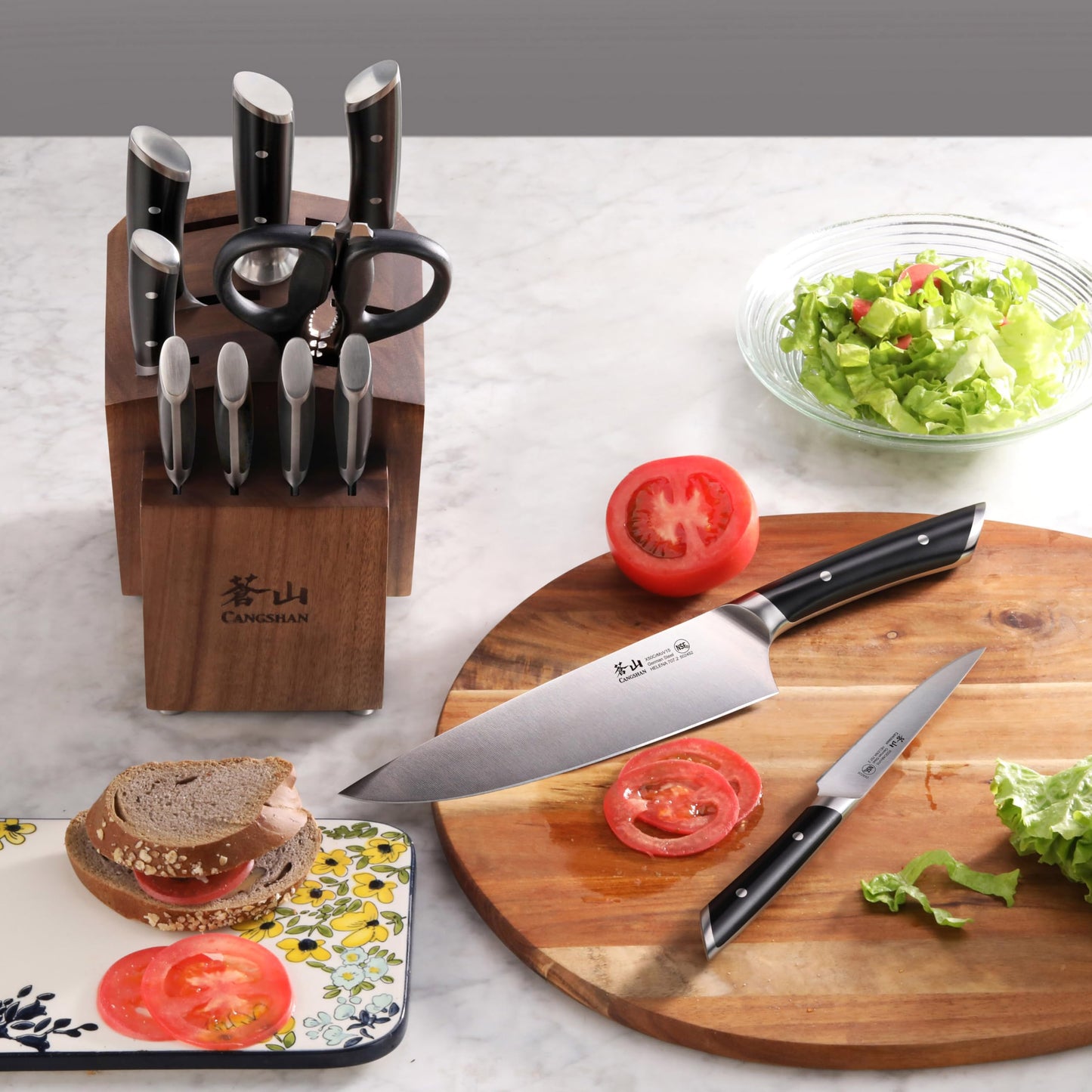 Cangshan HELENA Series German Steel Forged Knife Block Set (12-Piece, Black), Oprah's Favorite Things 2023