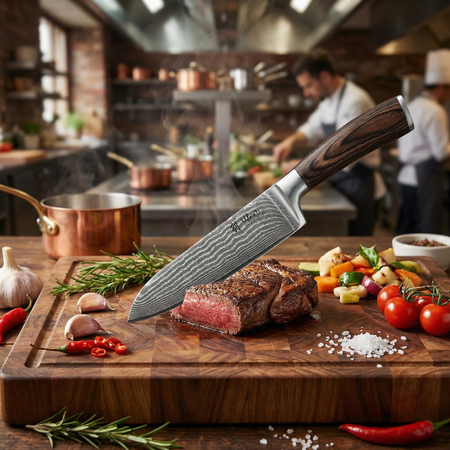 Wakoli EDIB 6-Piece Damascus Knife Set – Professional Chef Knives Set with VG10 Core Blades, 67-Layer Damascus Steel and Ergonomic Pakkawood Handles – Premium Kitchen Knives in Elegant Gift Box