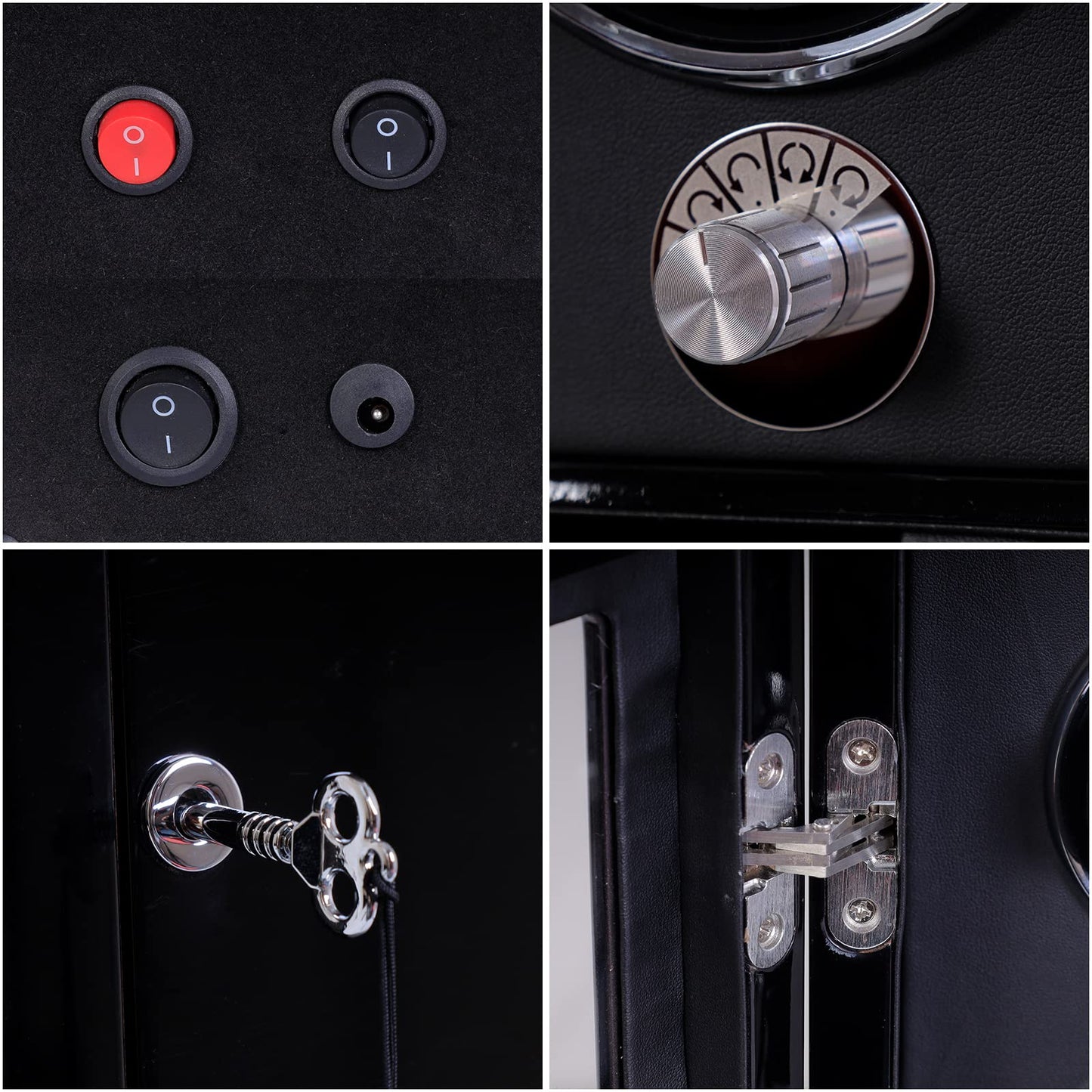 DUKWIN Watch Winder for 8 Automatic Watches, Lockable,6 Watch Storage Places and Jewelry Storage, Super Quiet Mabuchi Motor